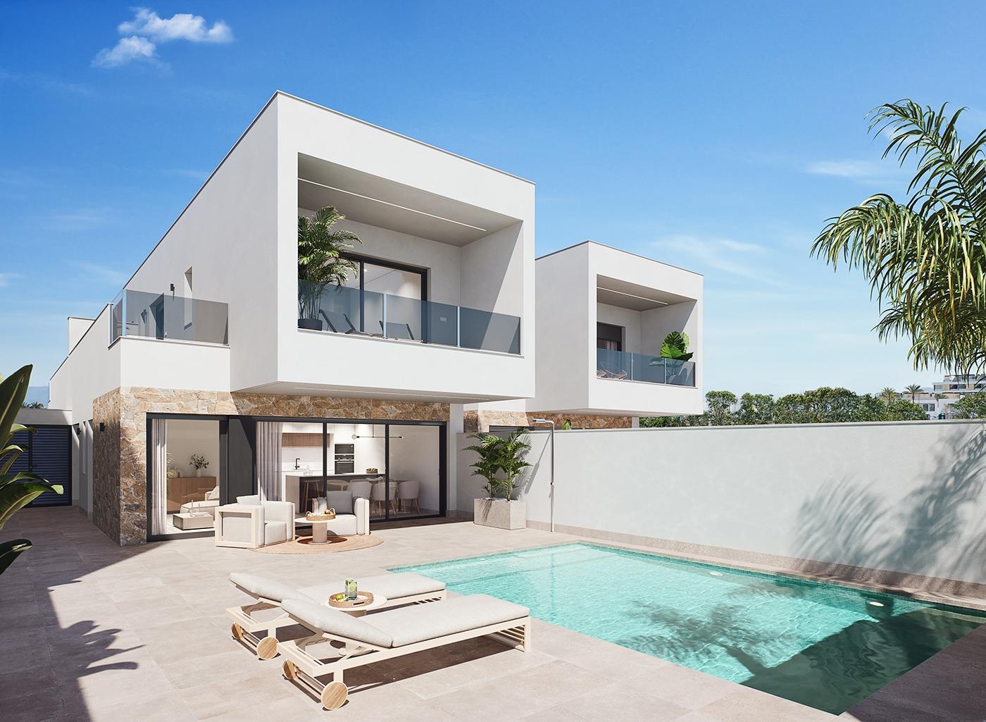 Modern new build villas with private pool in san pedro del pinatar