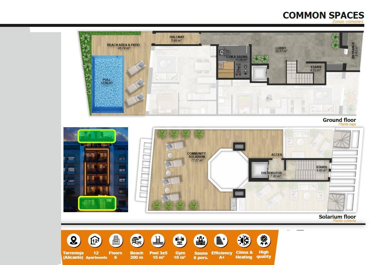 Modern apartments just 250m from playa del cura in torrevieja