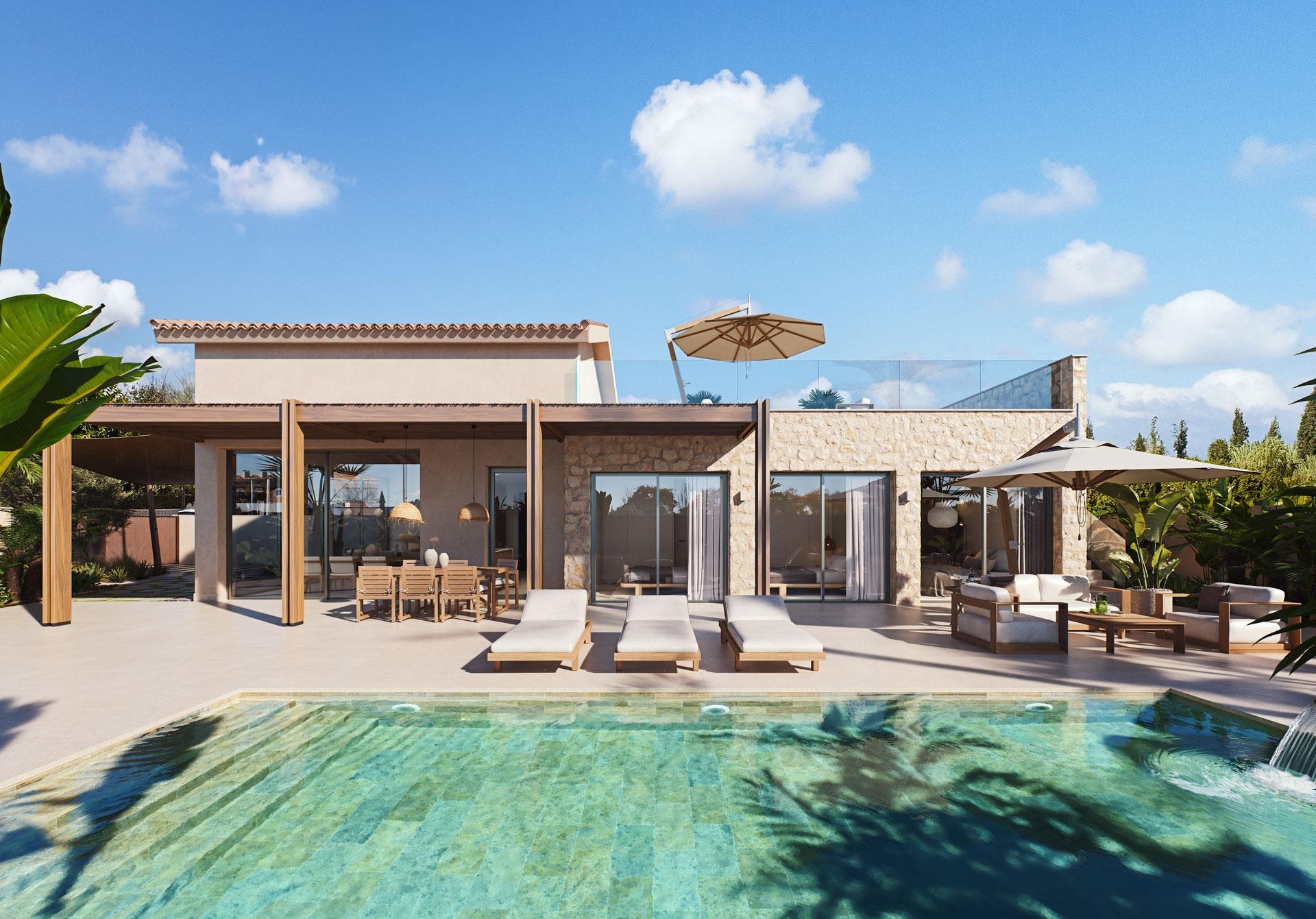 Modern villa just 150 meters from the beach in cabo de palos, costa cálida