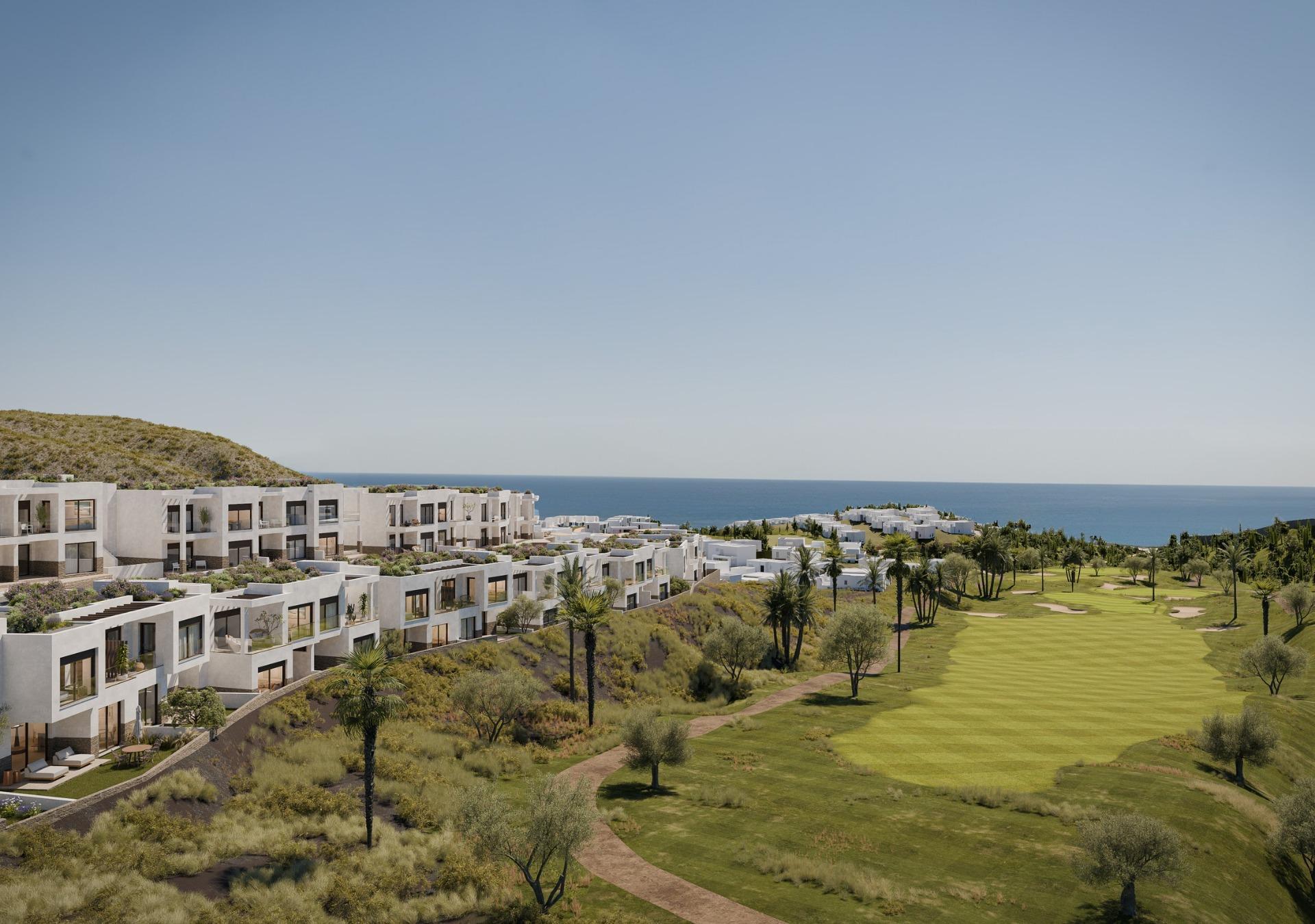 Panoramic views of the mediterranean sea in a beachfront resort