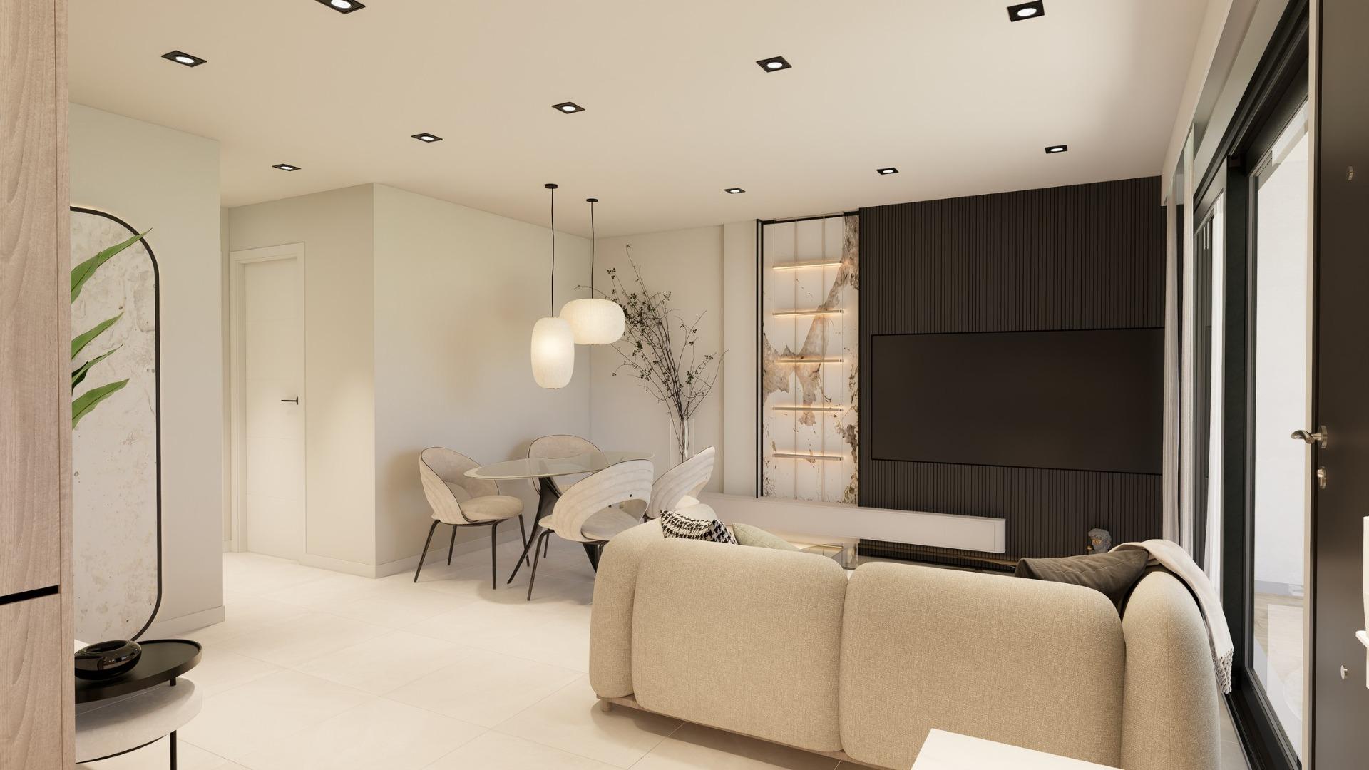 New build bungalows with garden or solarium near the beach in pilar de la horadada