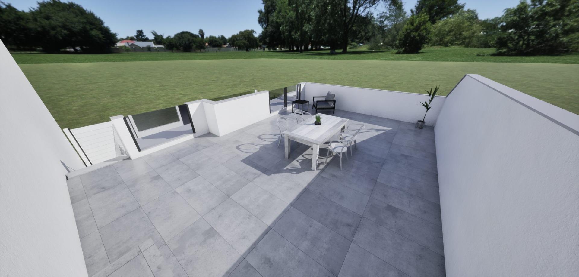 New build semidetached corner villas for sale in torre pacheco with private pool and solarium
