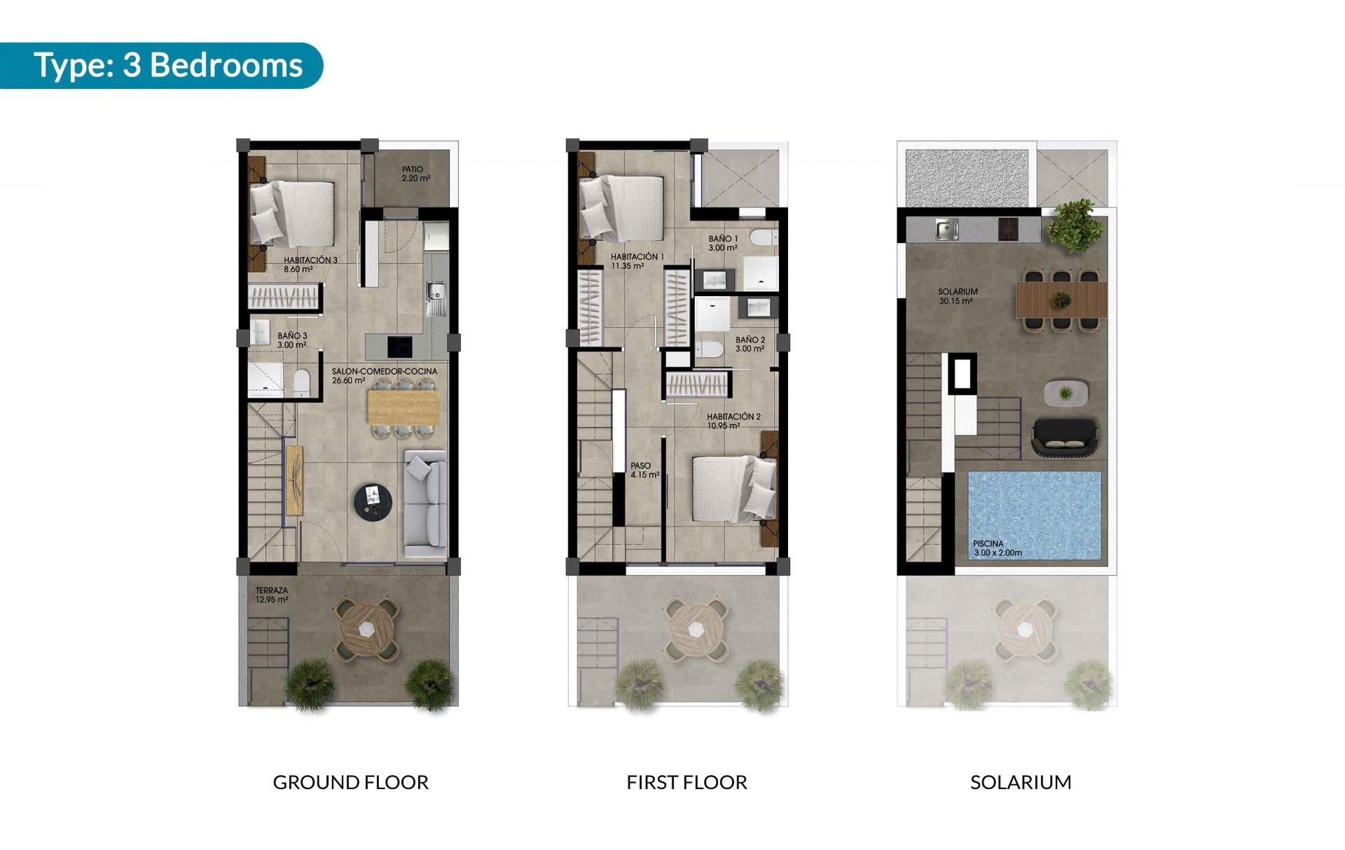 Modern townhouses in dolores with comunal pool