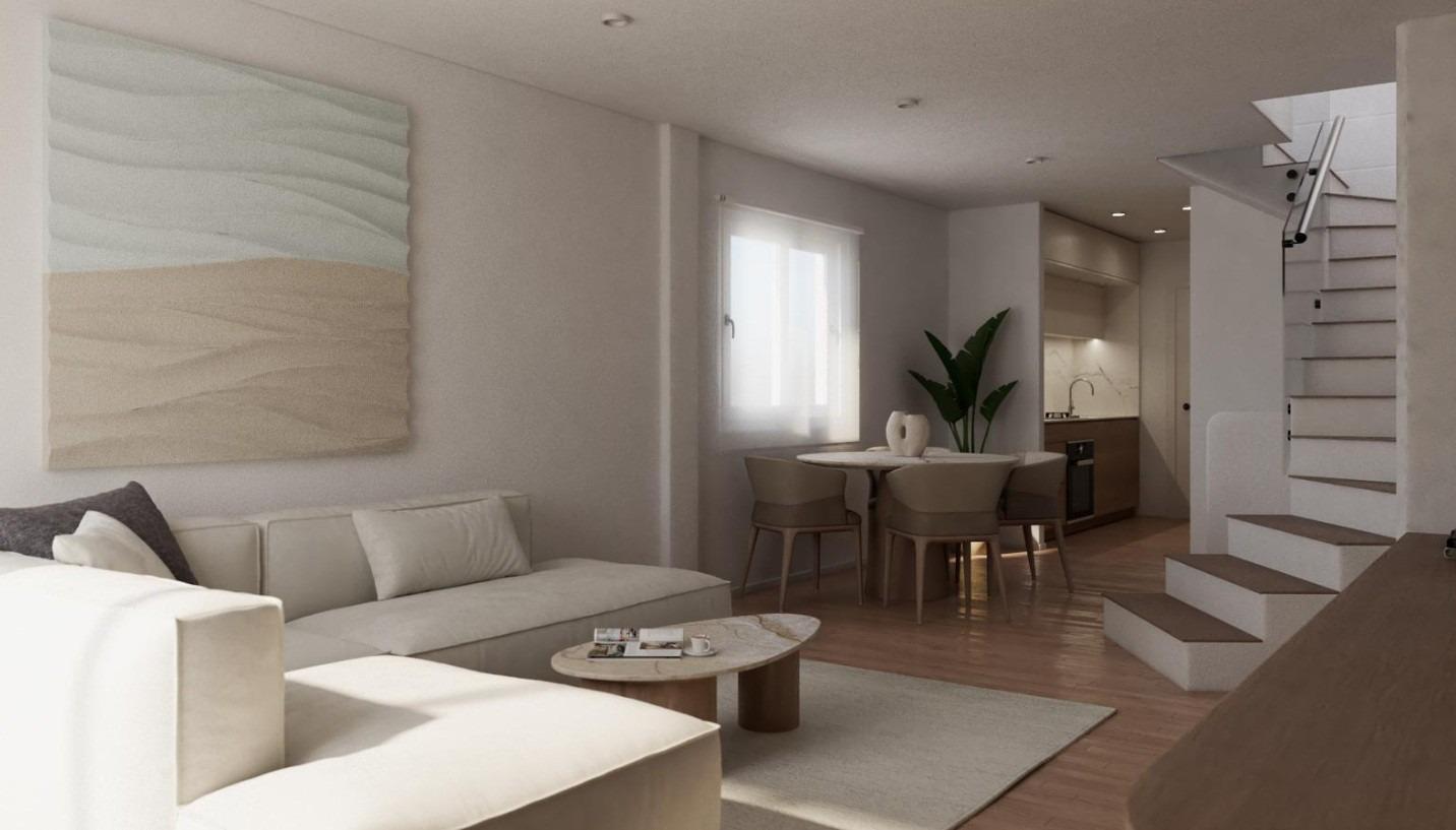 New build townhouses with sea views in portman murcia