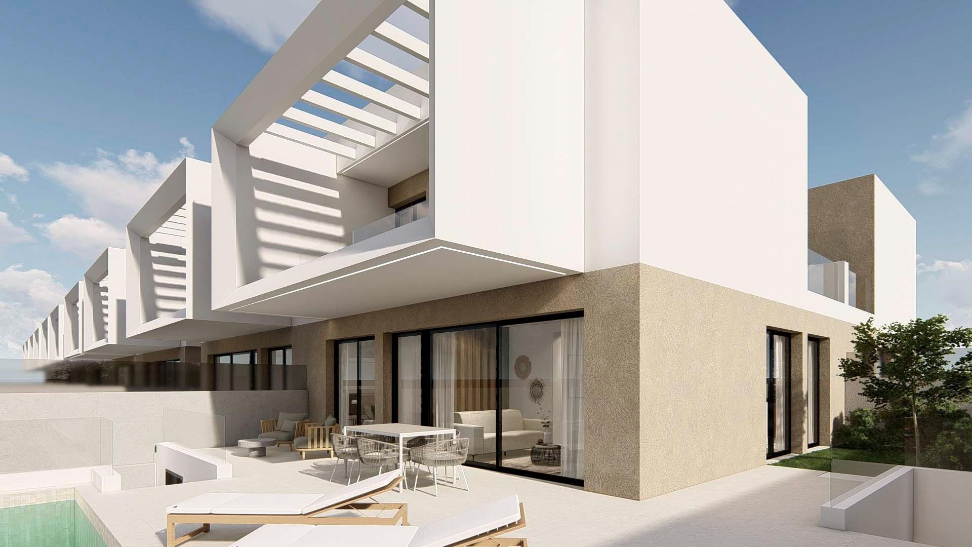New build semi-detached and terraced villas in dolores, alicante