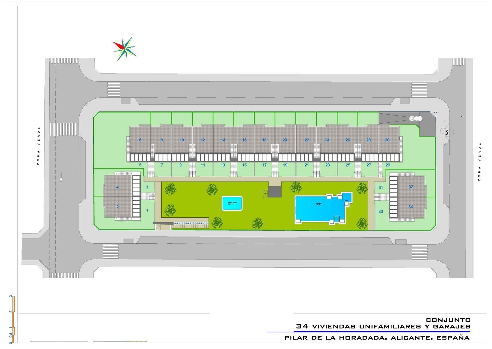 New build bungalows with garden or solarium near the beach in pilar de la horadada