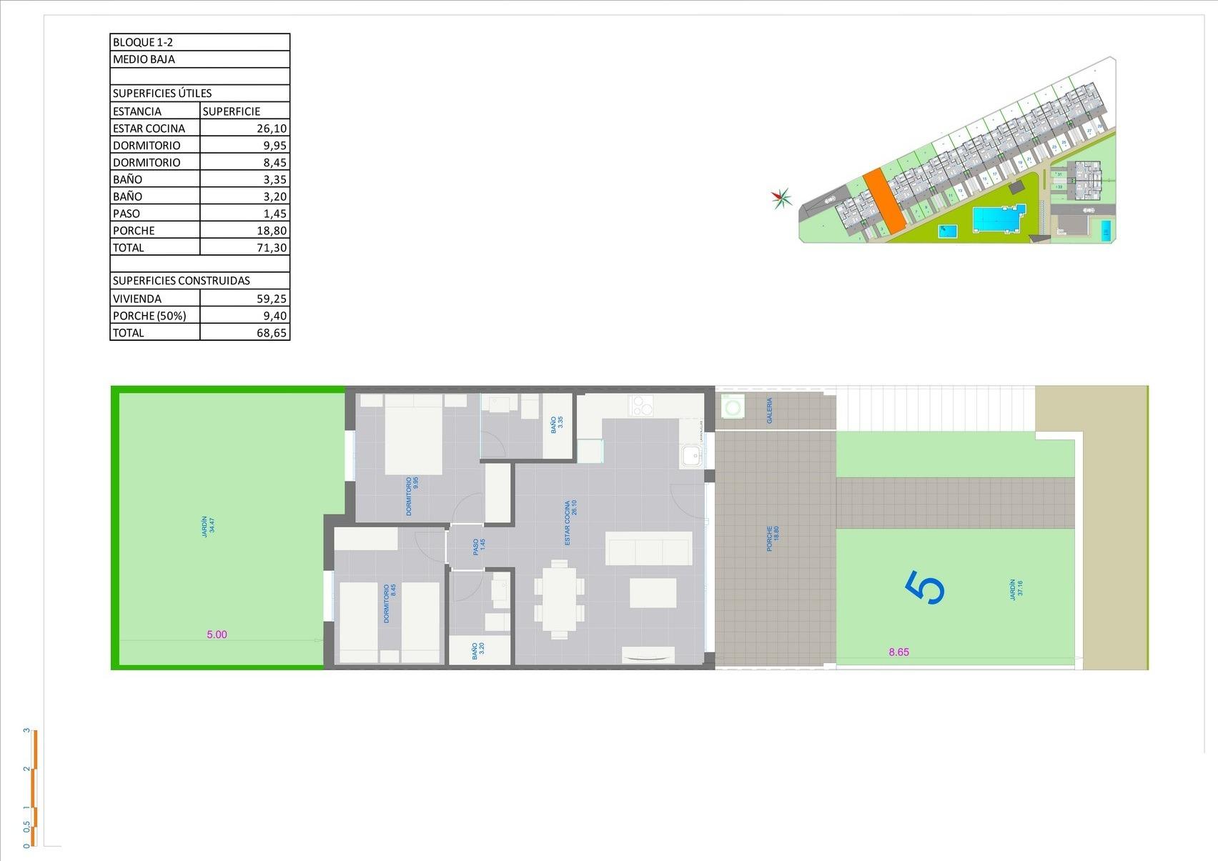 New build bungalows in pilar de la horadada