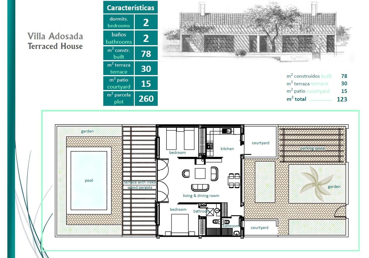 Elegant one-level townhouses with private pool in peraleja golf resort – costa cálida