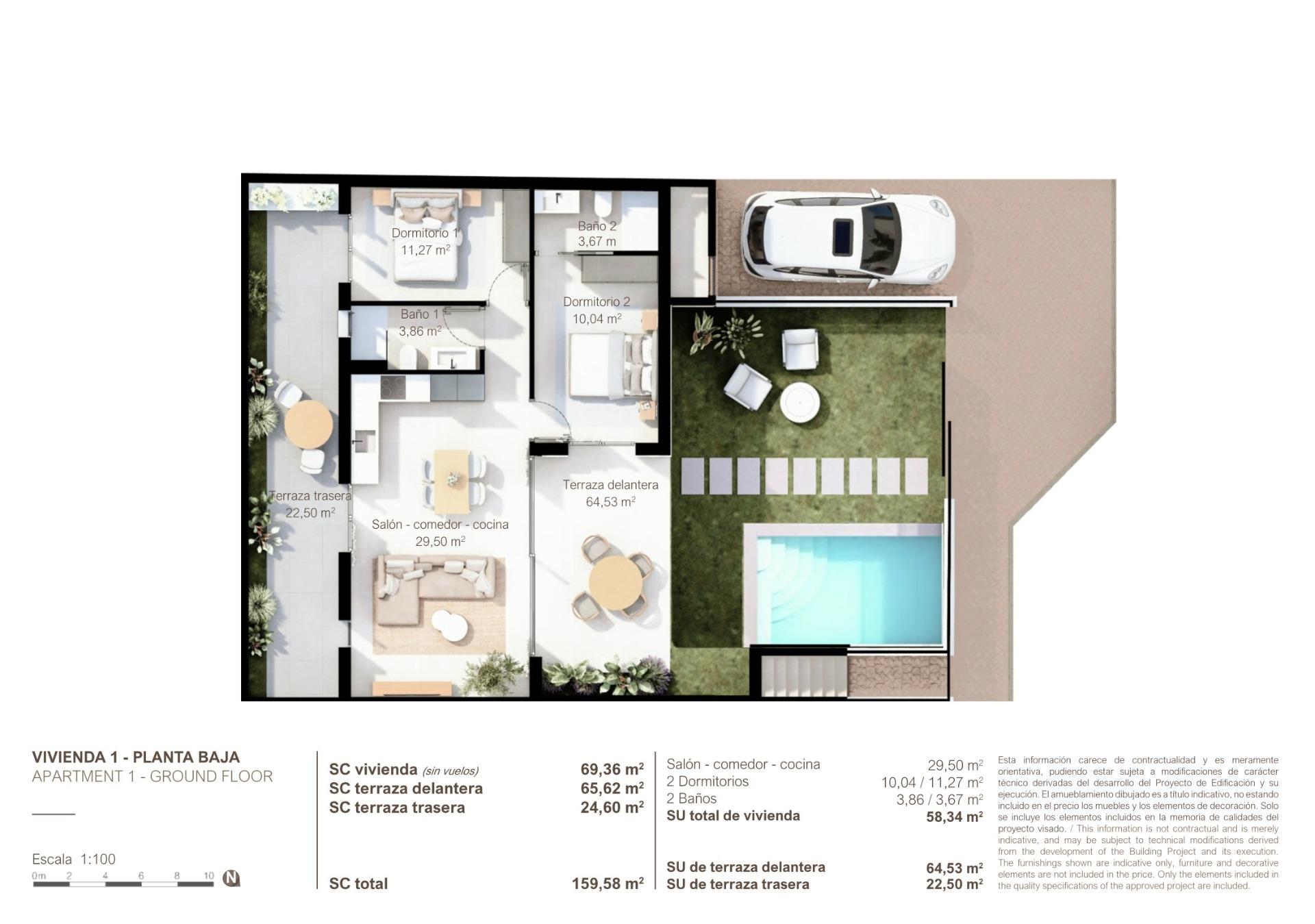 New build bungalows with private pool in san pedro del pinatar