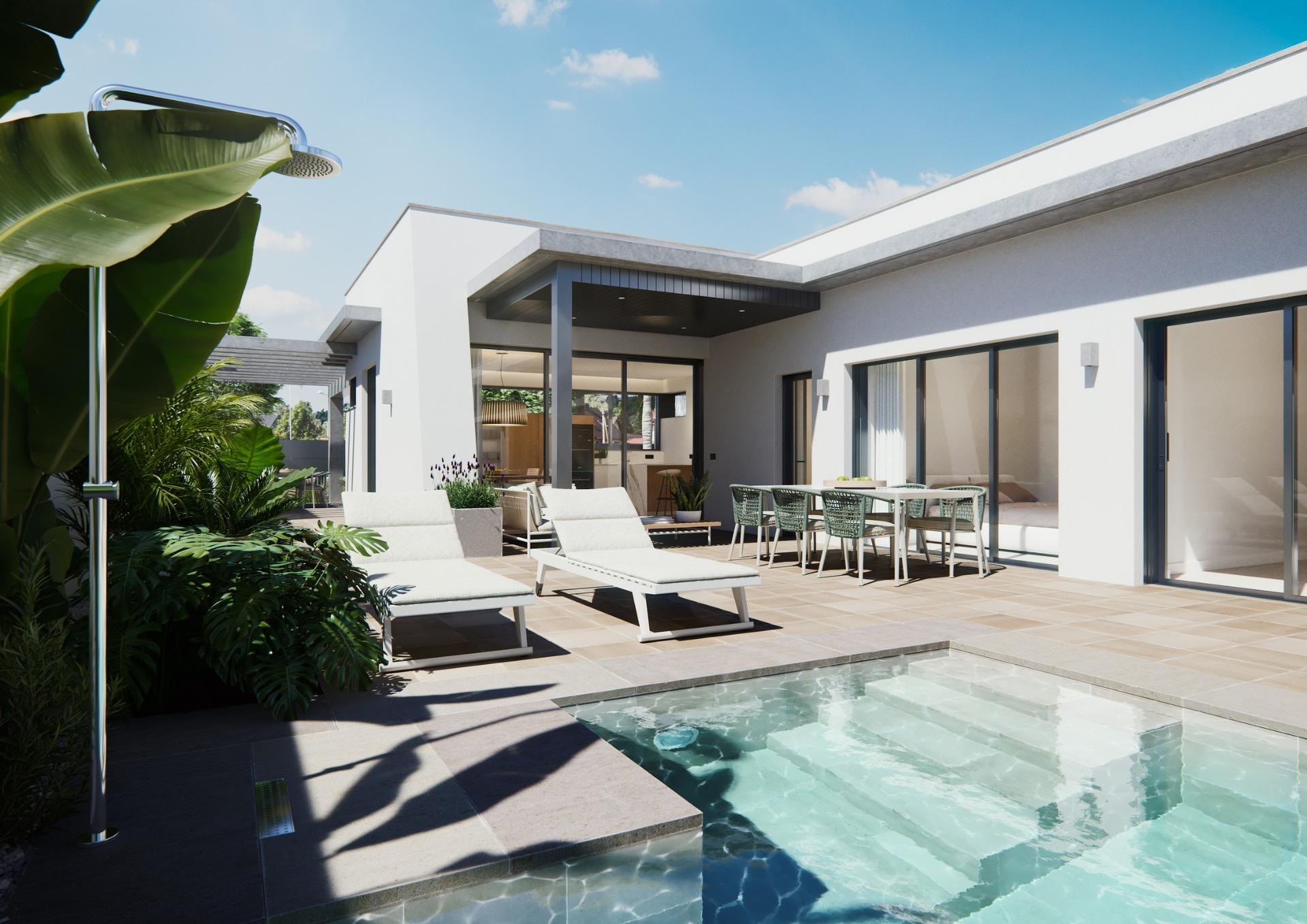 New built villa on a floor