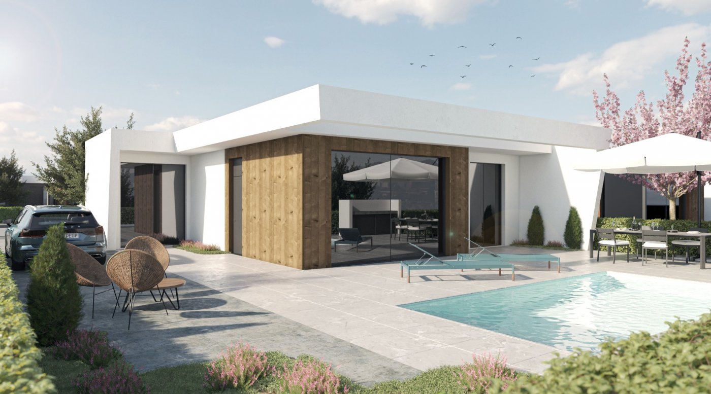 New build villas in altaona golf resort murcia with private pool and mountain views