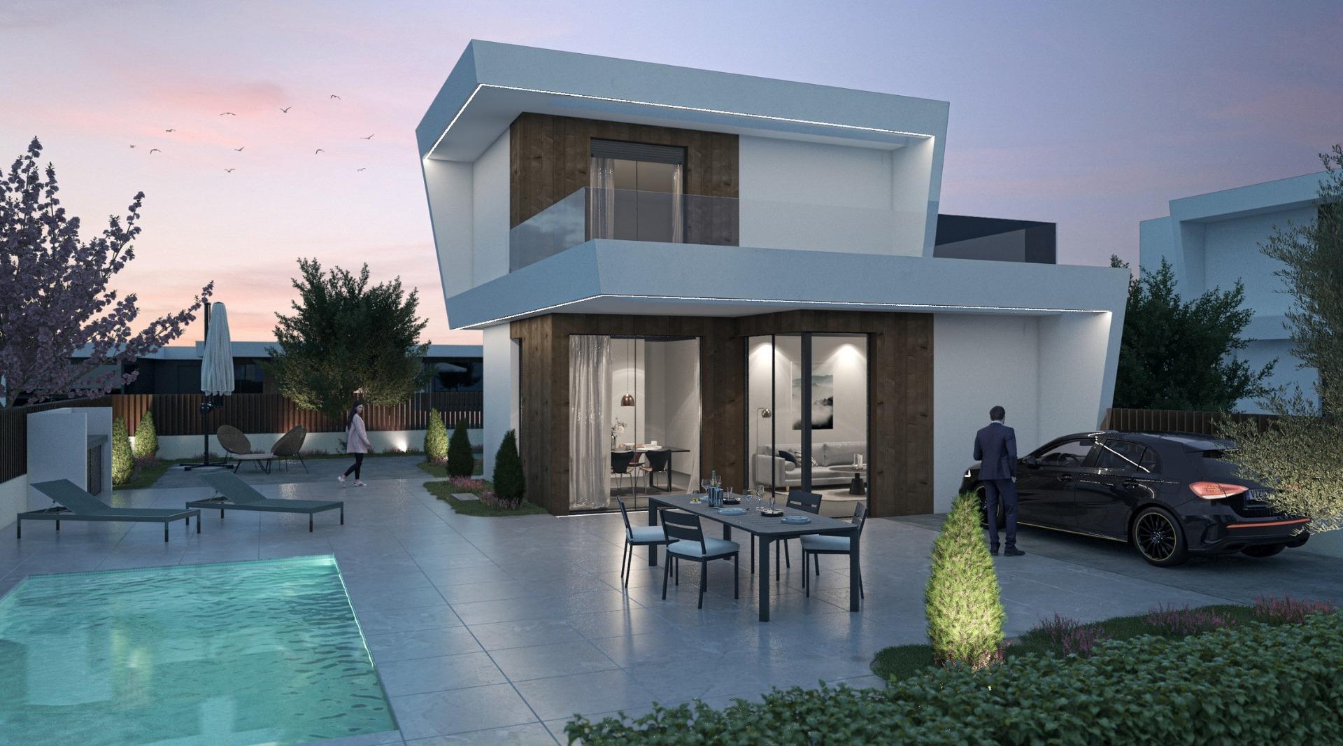 New build villas in altaona golf resort murcia with private pool and mountain views
