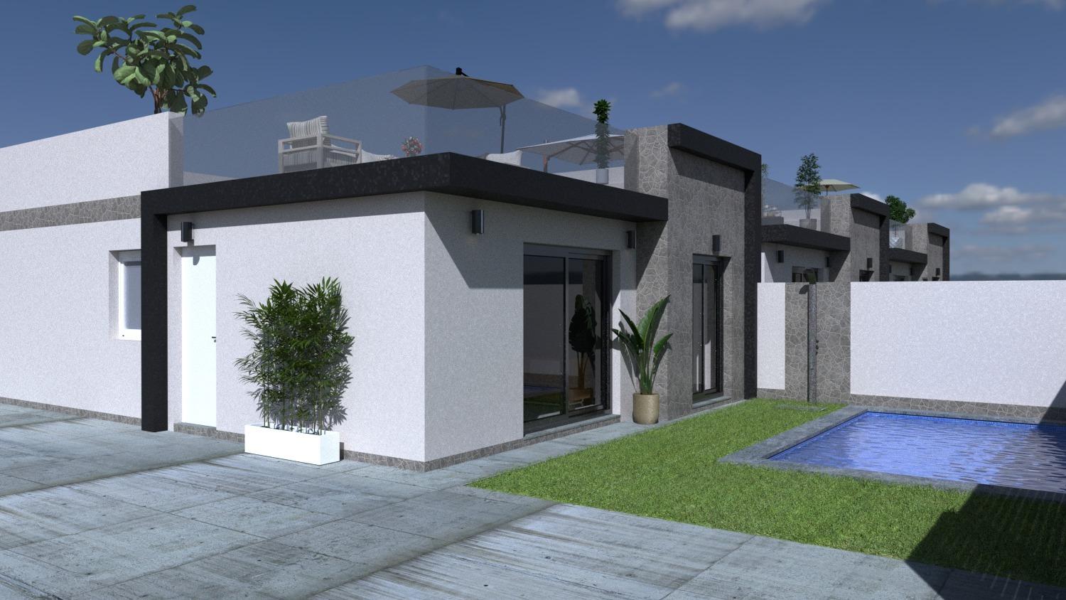 Luxury single level villas with private pools in balsicas, murcia