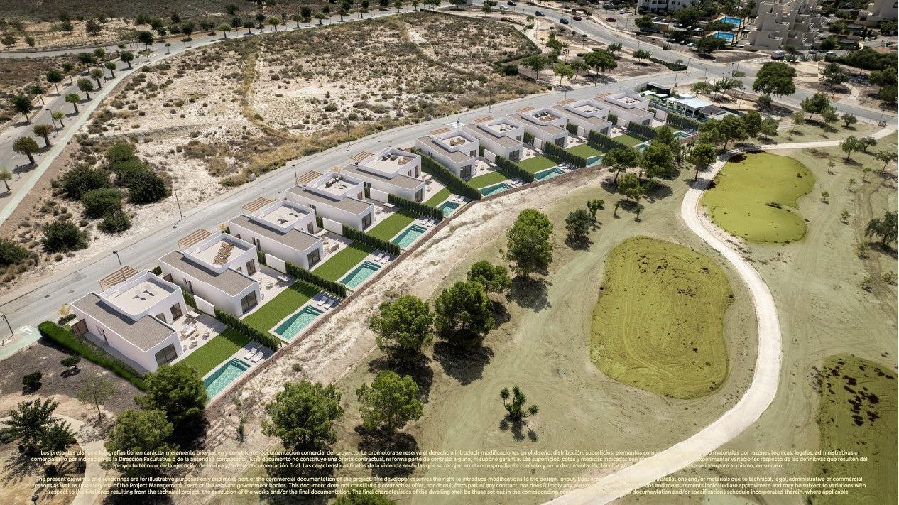 New build golf front villas with private pool in corvera hills murcia