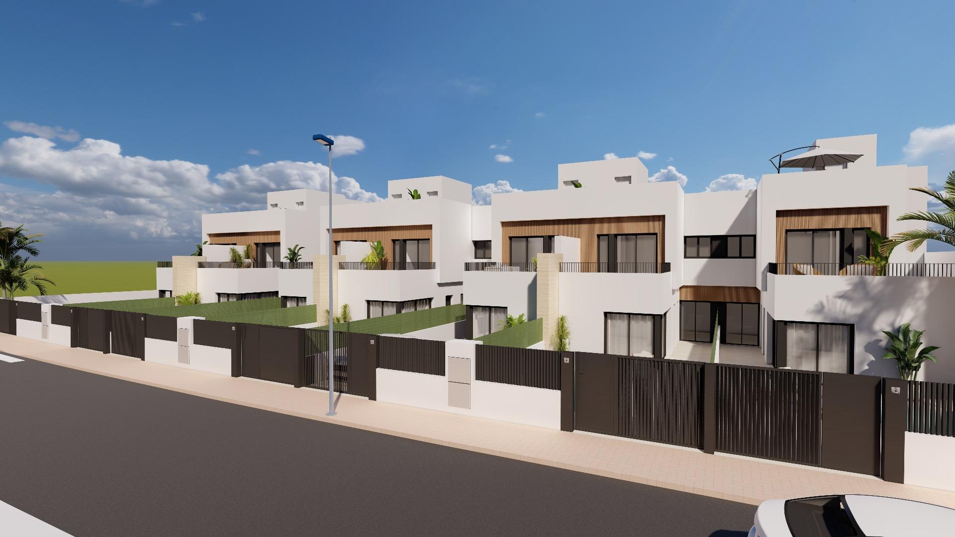 Modern semi-detached villas with private pool near the sea in santiago de la ribera