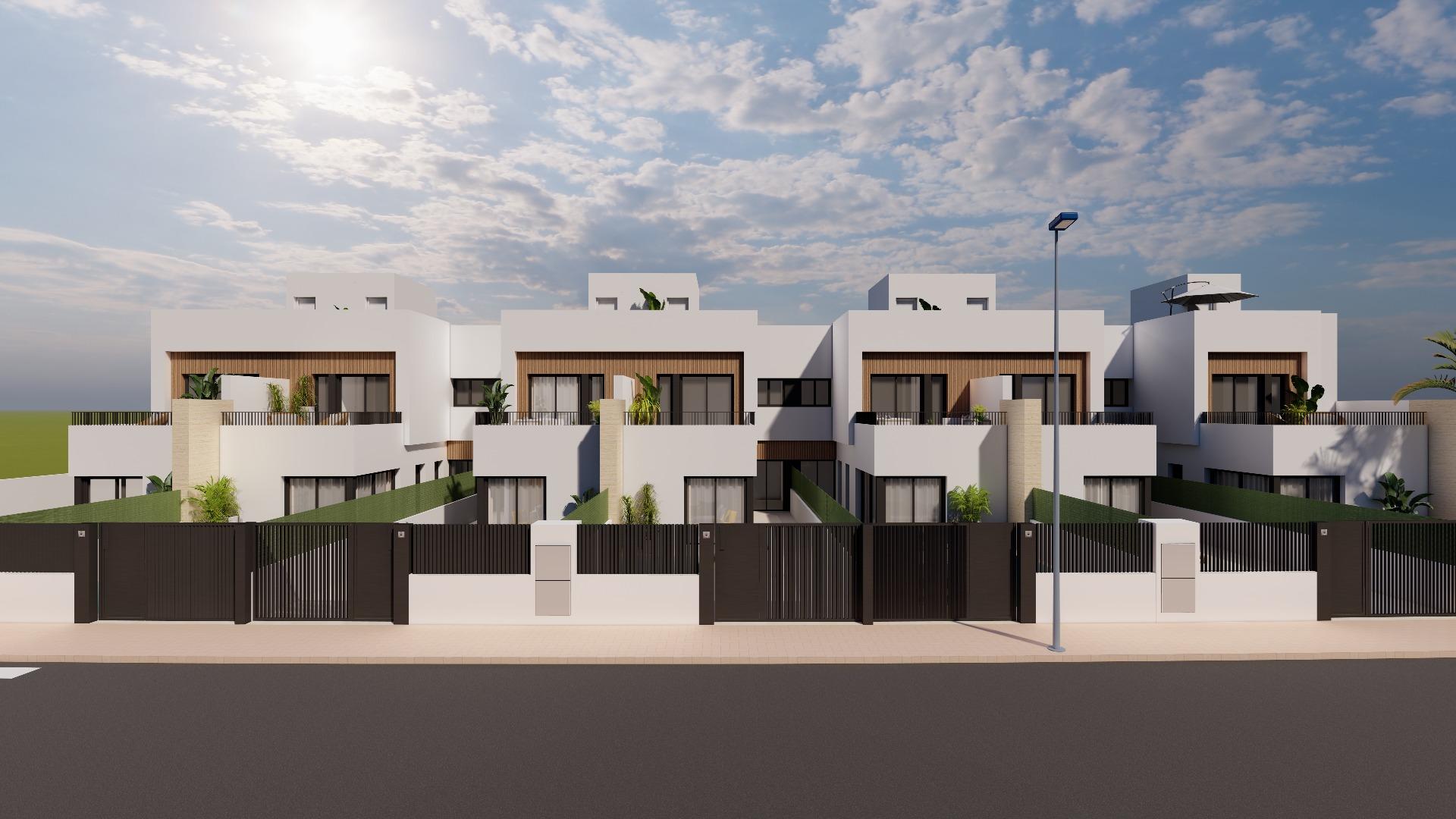 Modern semi-detached villas with private pool near the sea in santiago de la ribera