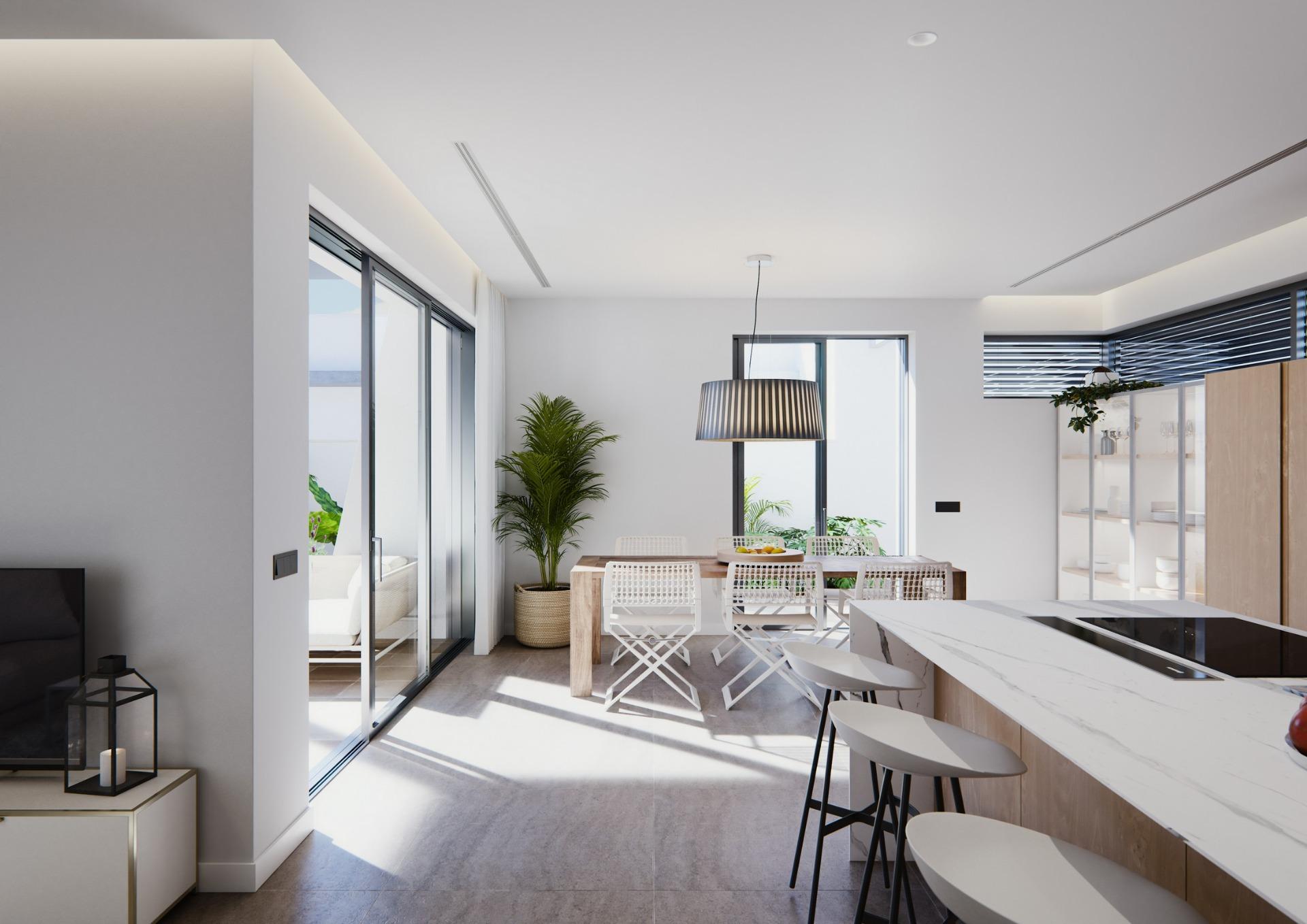 New built villa on a floor