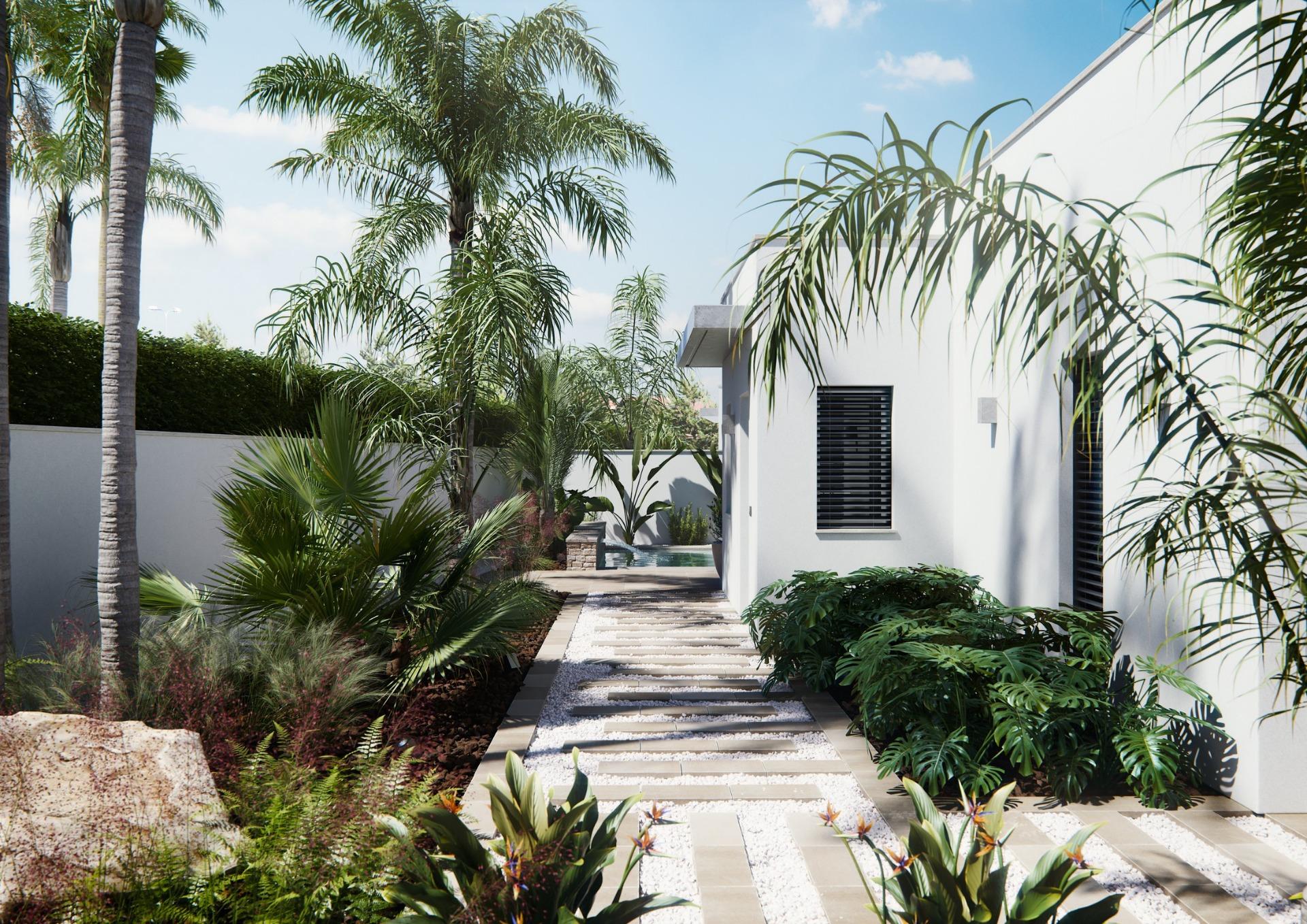 New built villa on a floor
