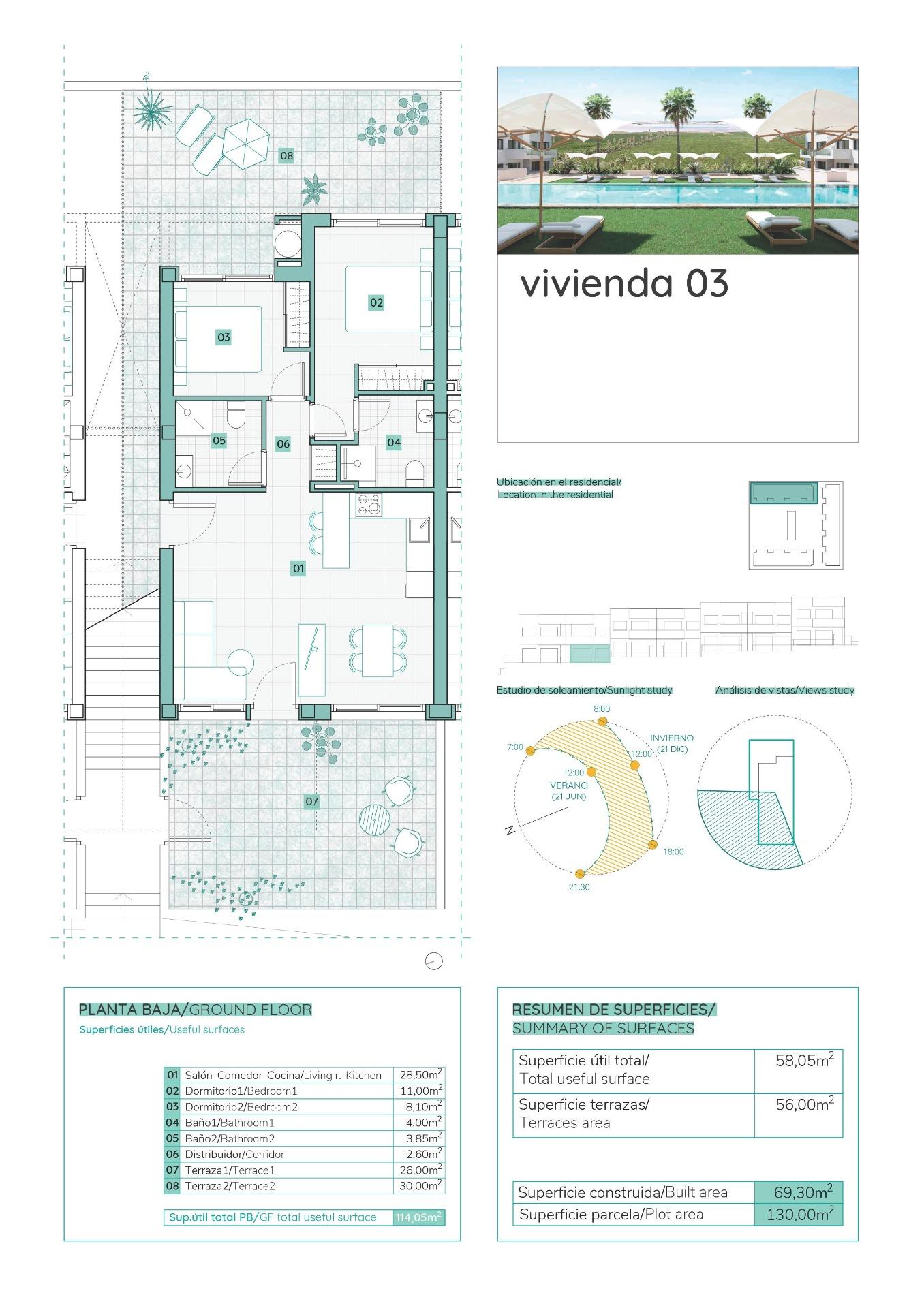 New build residential of bungalow apartments in los balcones
