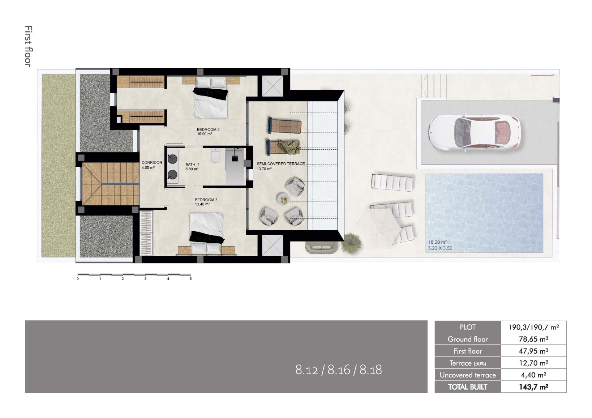 New build semi-detached and terraced villas in dolores, alicante