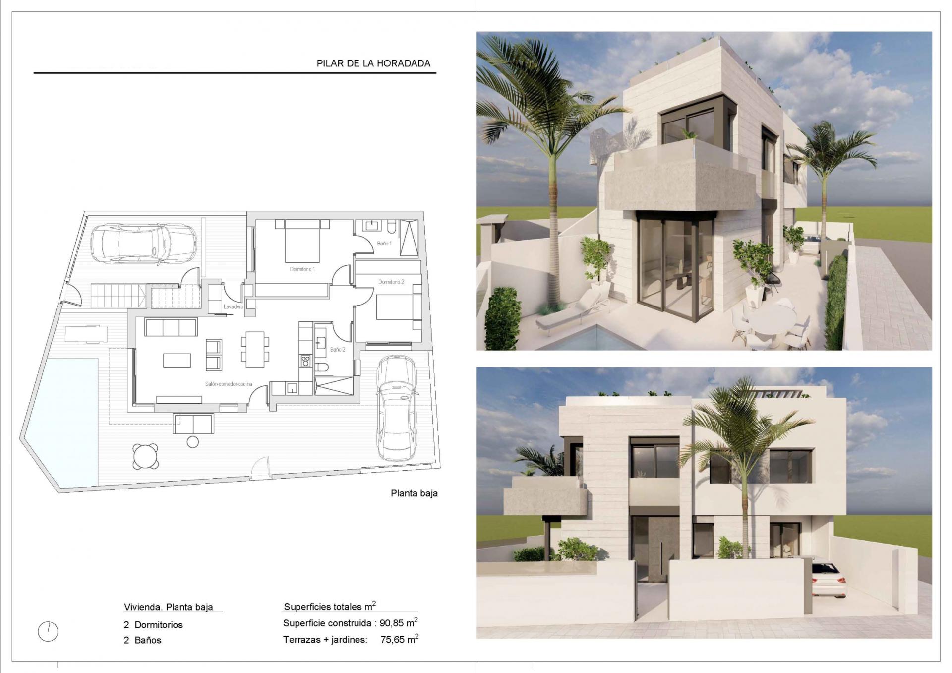 Exclusive new build bungalows with private pool in pilar de la horadada