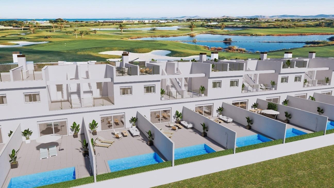 New-build townhouses on the frontline of la serena golf in los alcázares