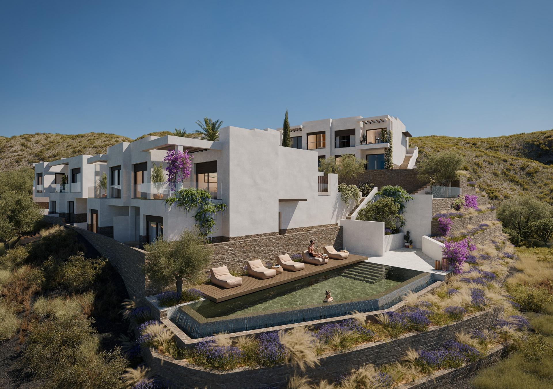 Panoramic views of the mediterranean sea in a beachfront resort