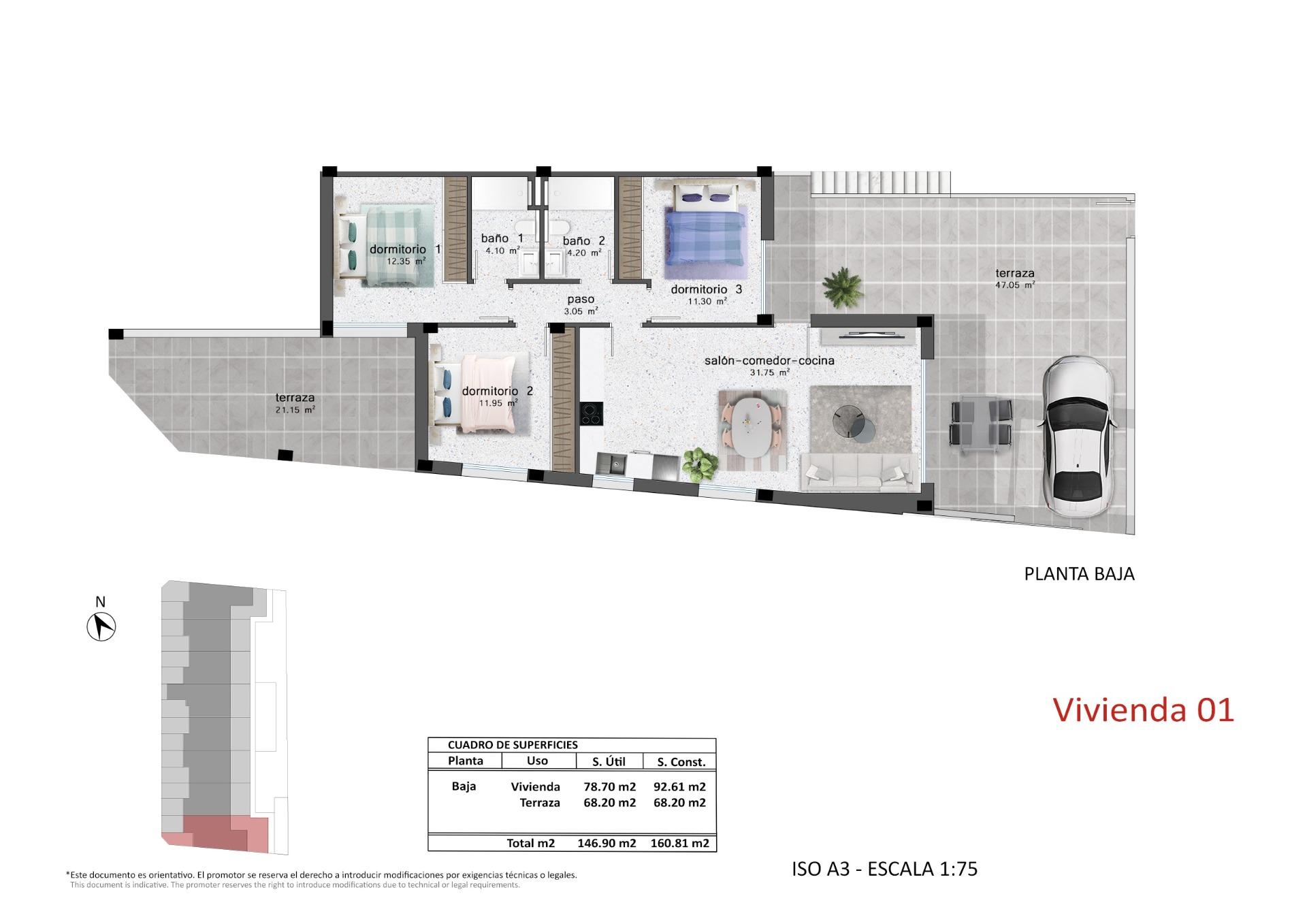 New build bungalow residential complex in pilar de la horadada