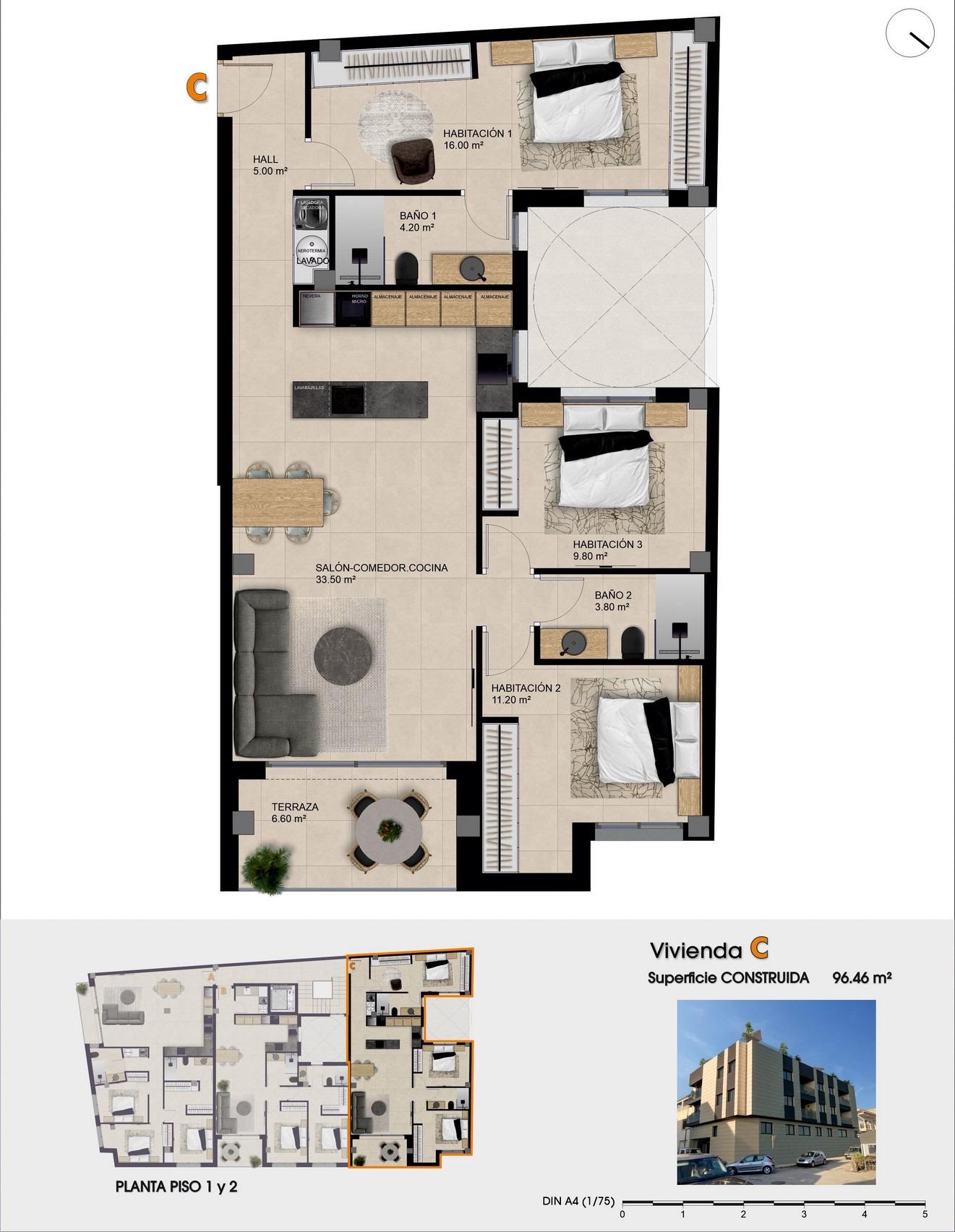 New build apartments for sale in catral alicante with rooftop pool