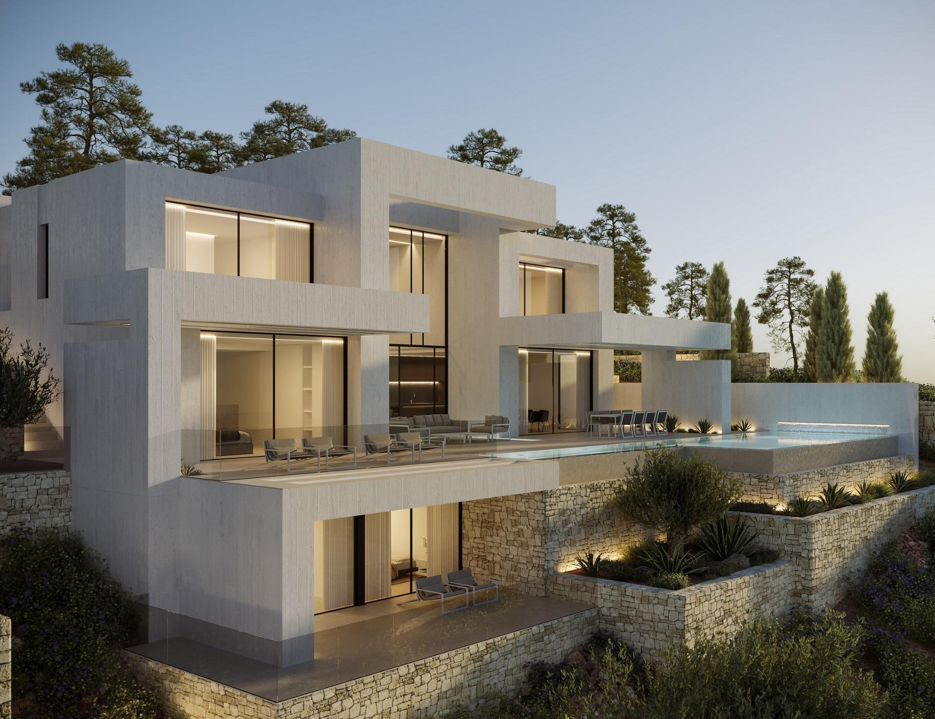Luxury new build villa with sea views near granadella beach in javea