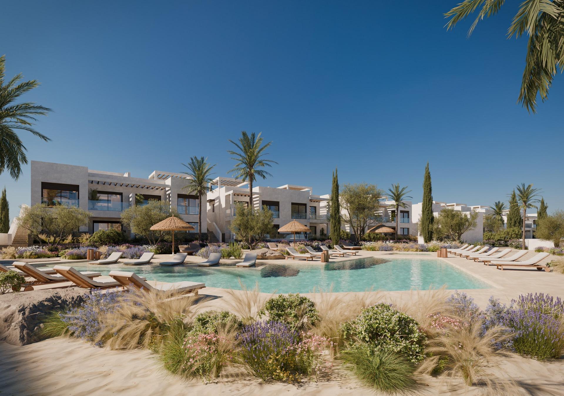 Panoramic views of the mediterranean sea in a beachfront resort