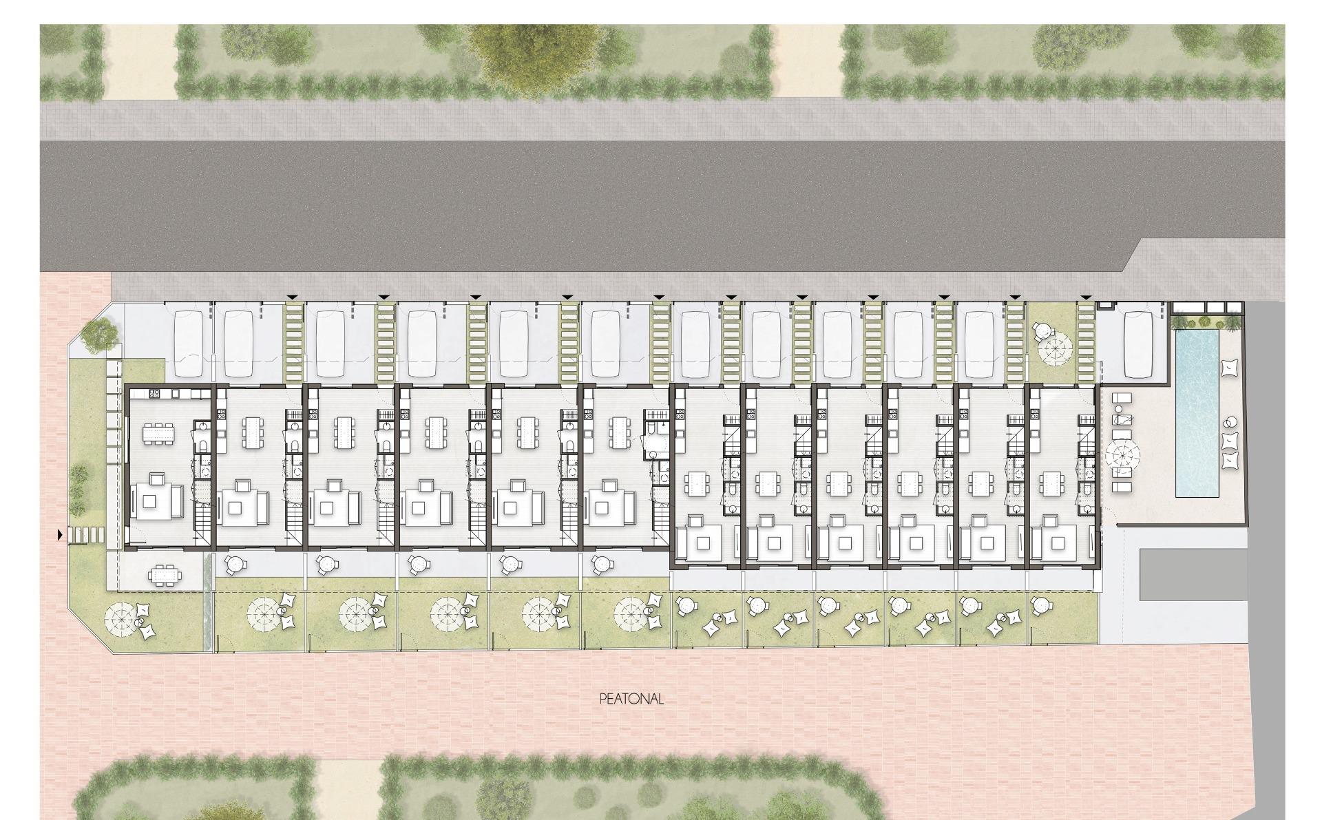 New build townhouses and corner townhouses in pilar de la horadada