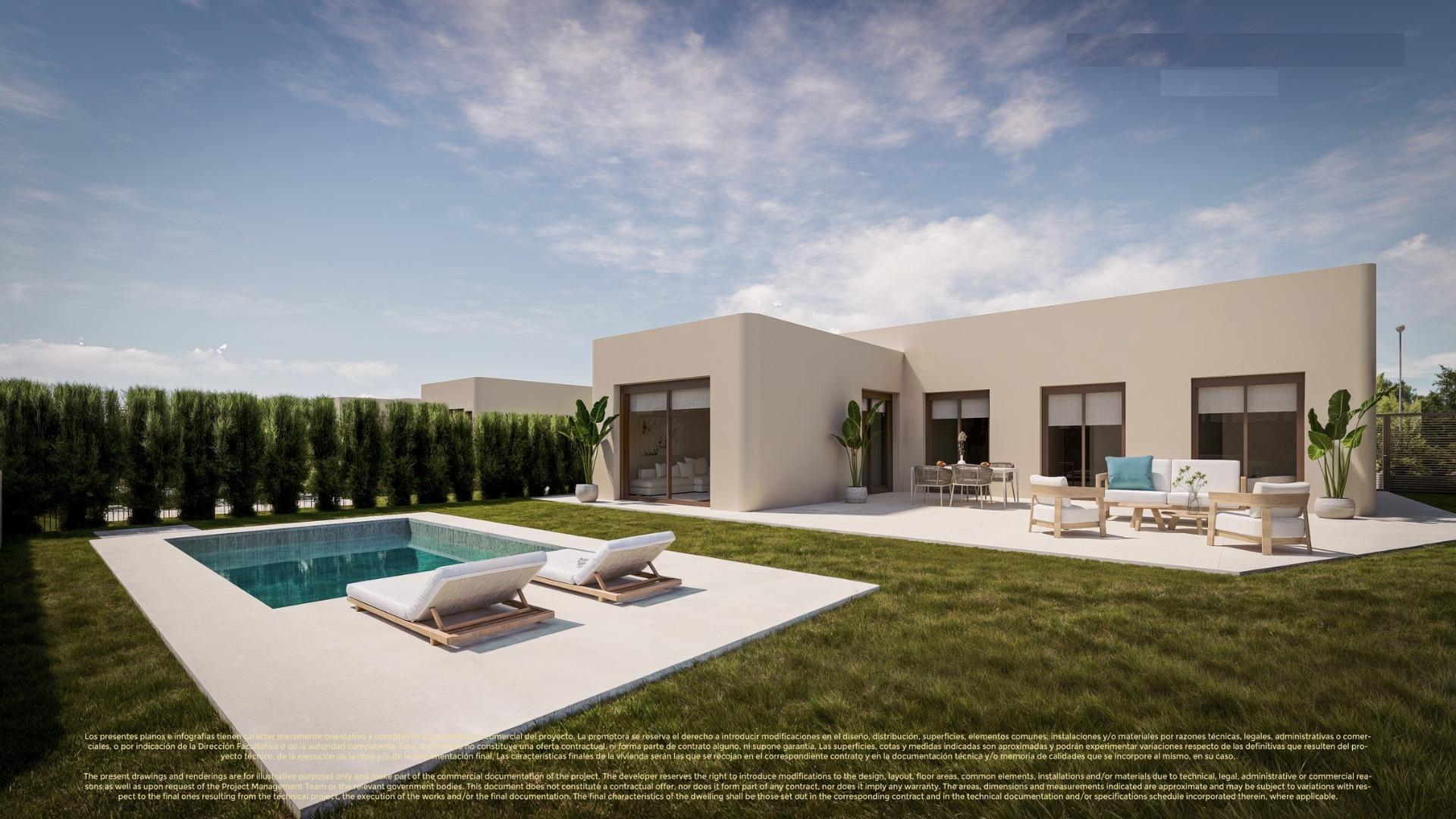 New build golf front villas with private pool in corvera hills murcia
