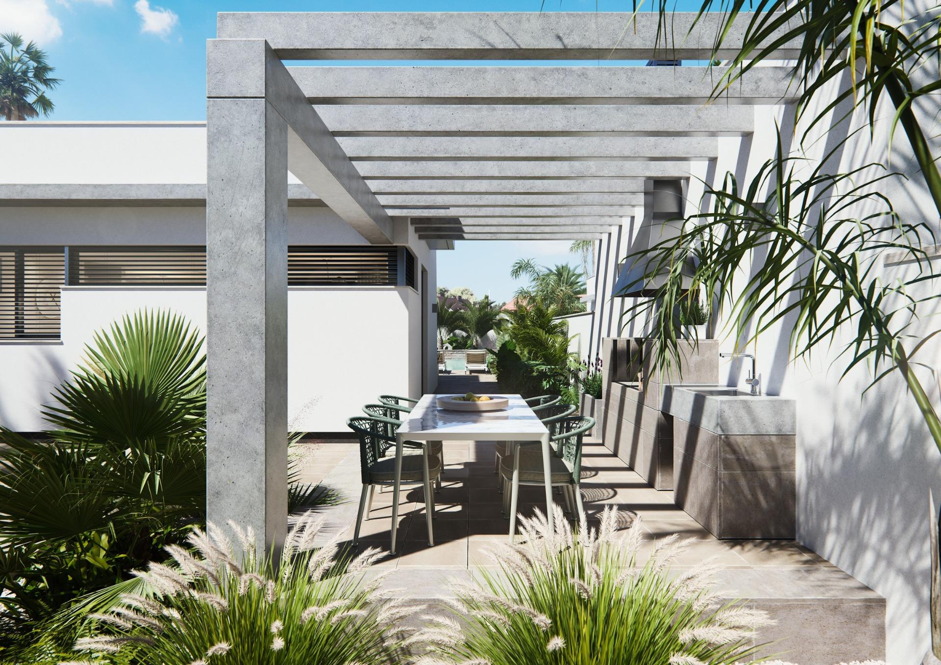 New built villa on a floor