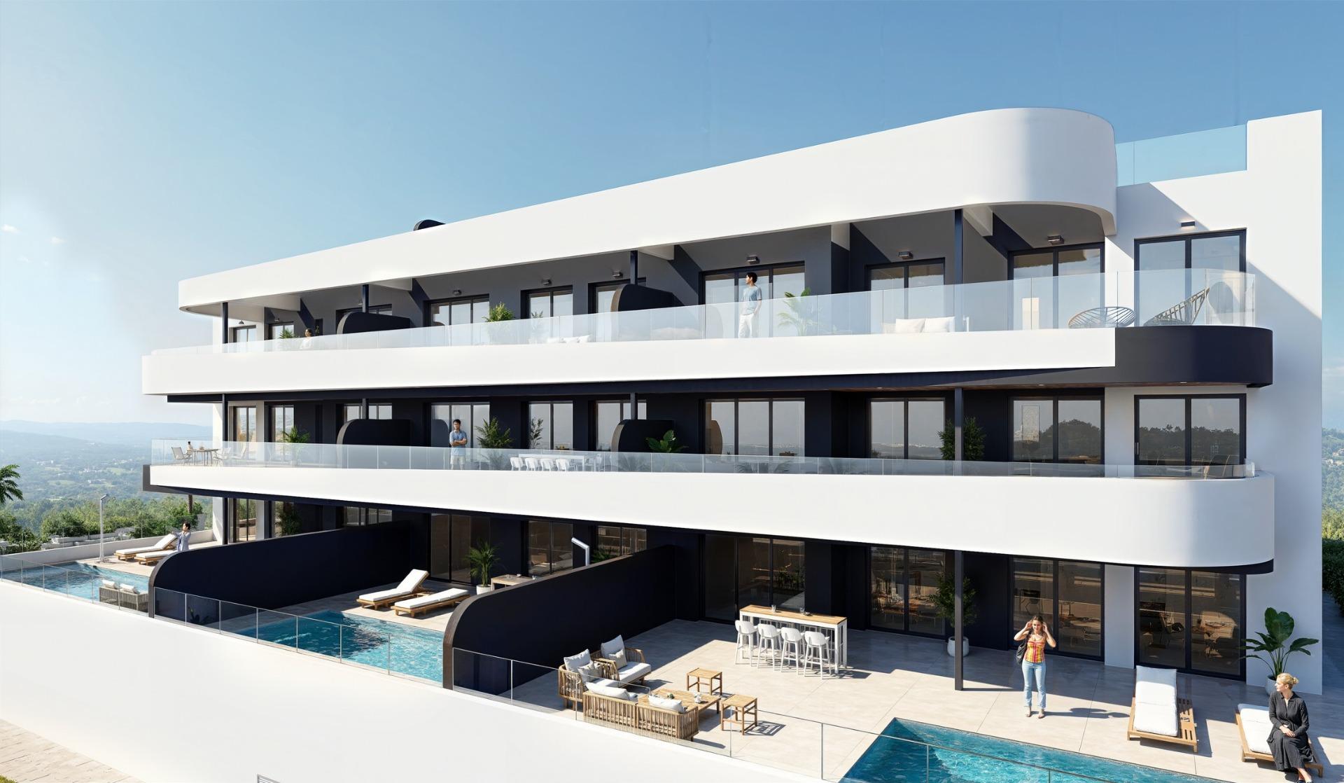 New build golf front apartments and villas in la serena golf los alcazares