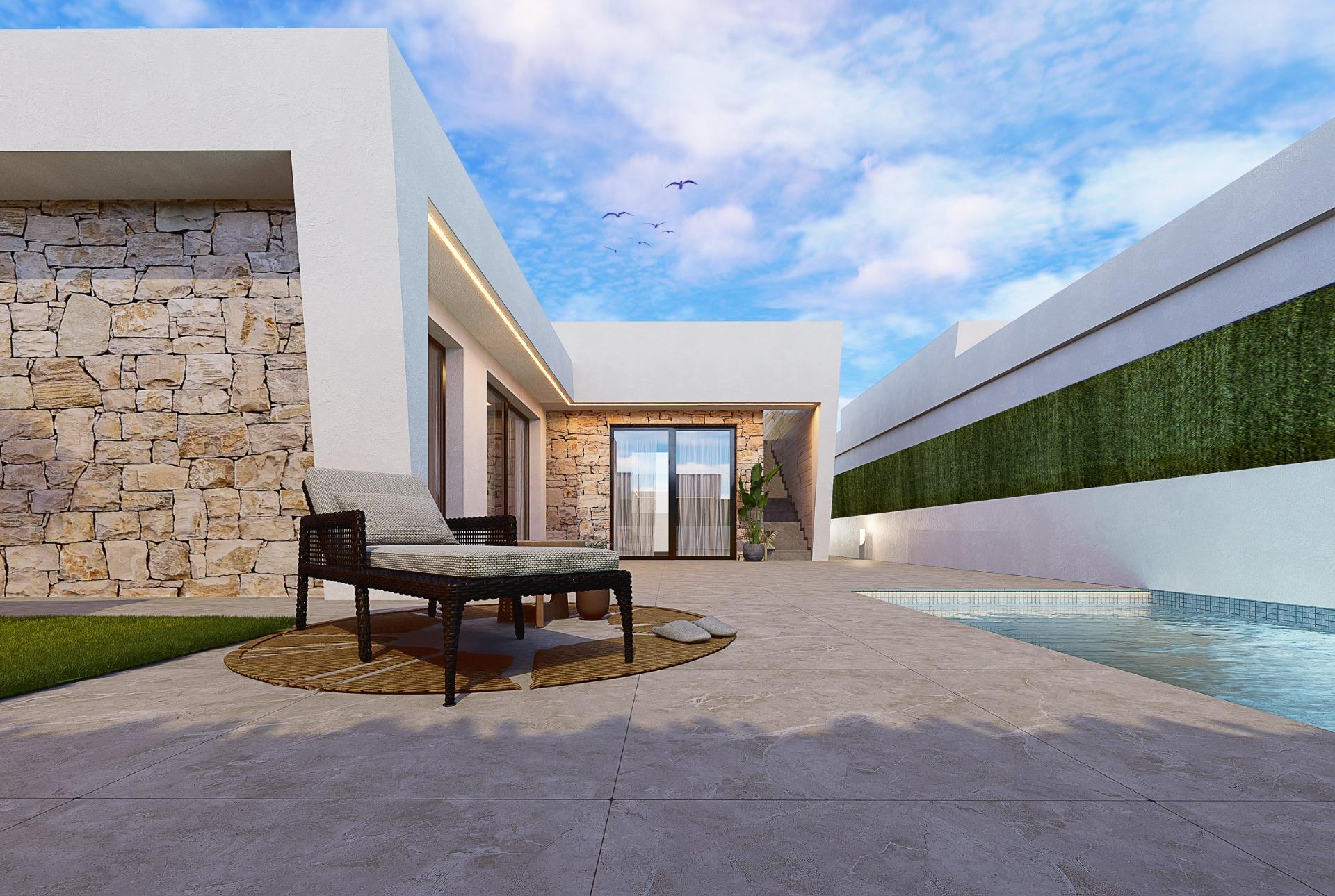 New build independent villas with private pool and solarium in roldán, torre-pacheco