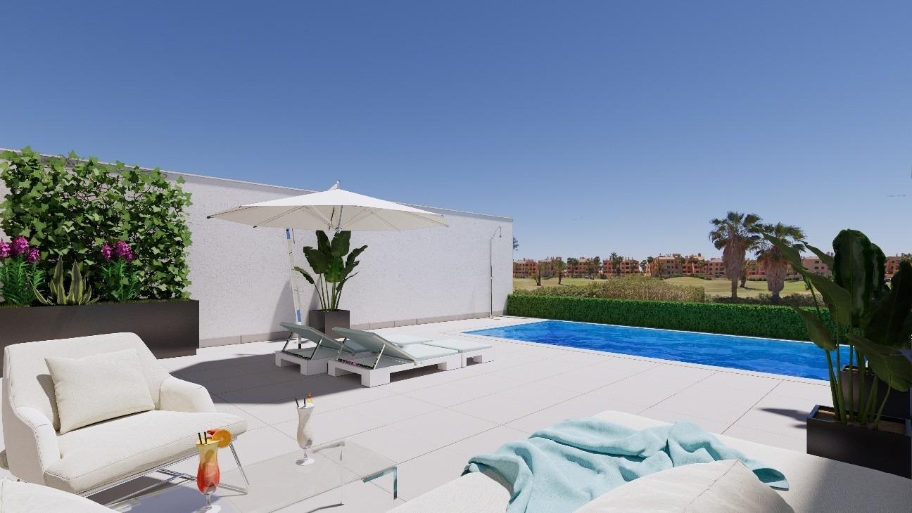 New-build townhouses on the frontline of la serena golf in los alcázares
