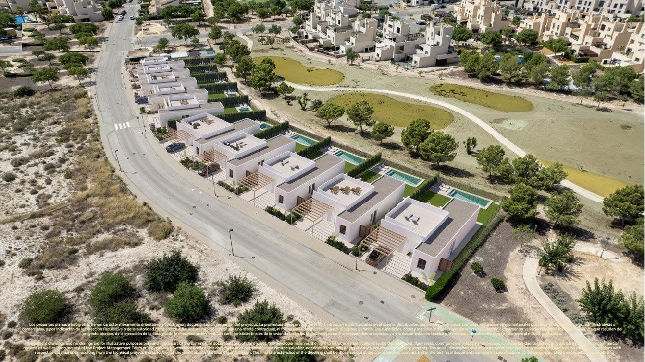New build golf front villas with private pool in corvera hills murcia