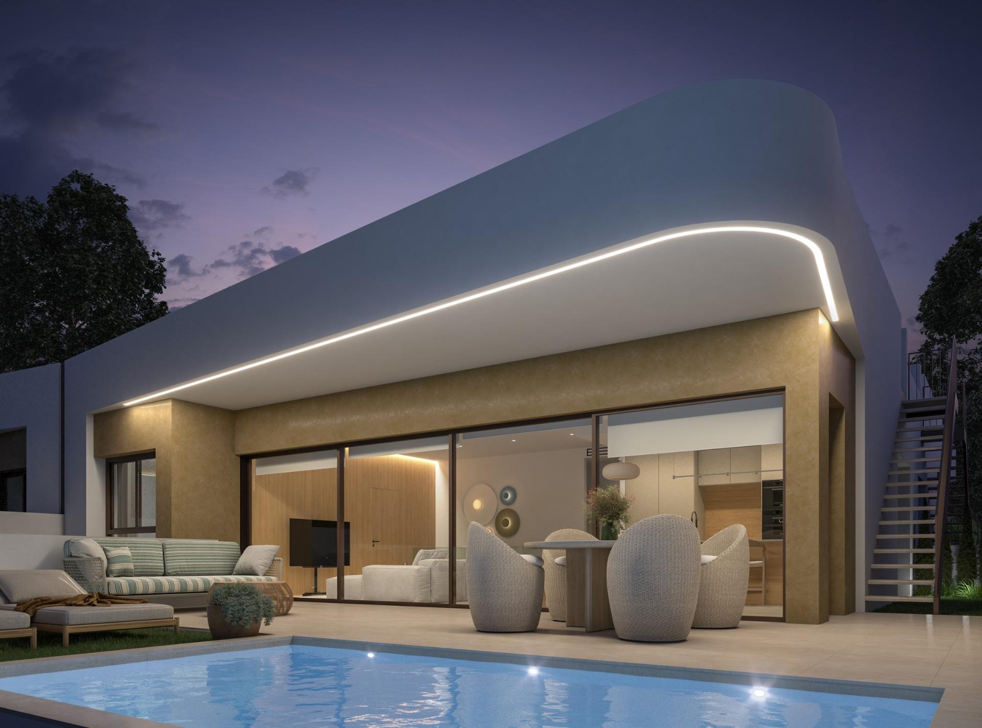 New build corner quad villas with private pool in dolores, alicante