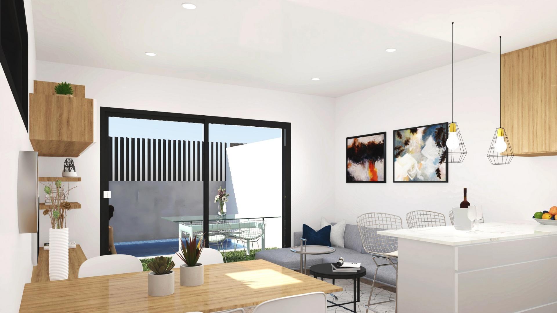 Modern semi-detached villas with private pool near the sea in santiago de la ribera