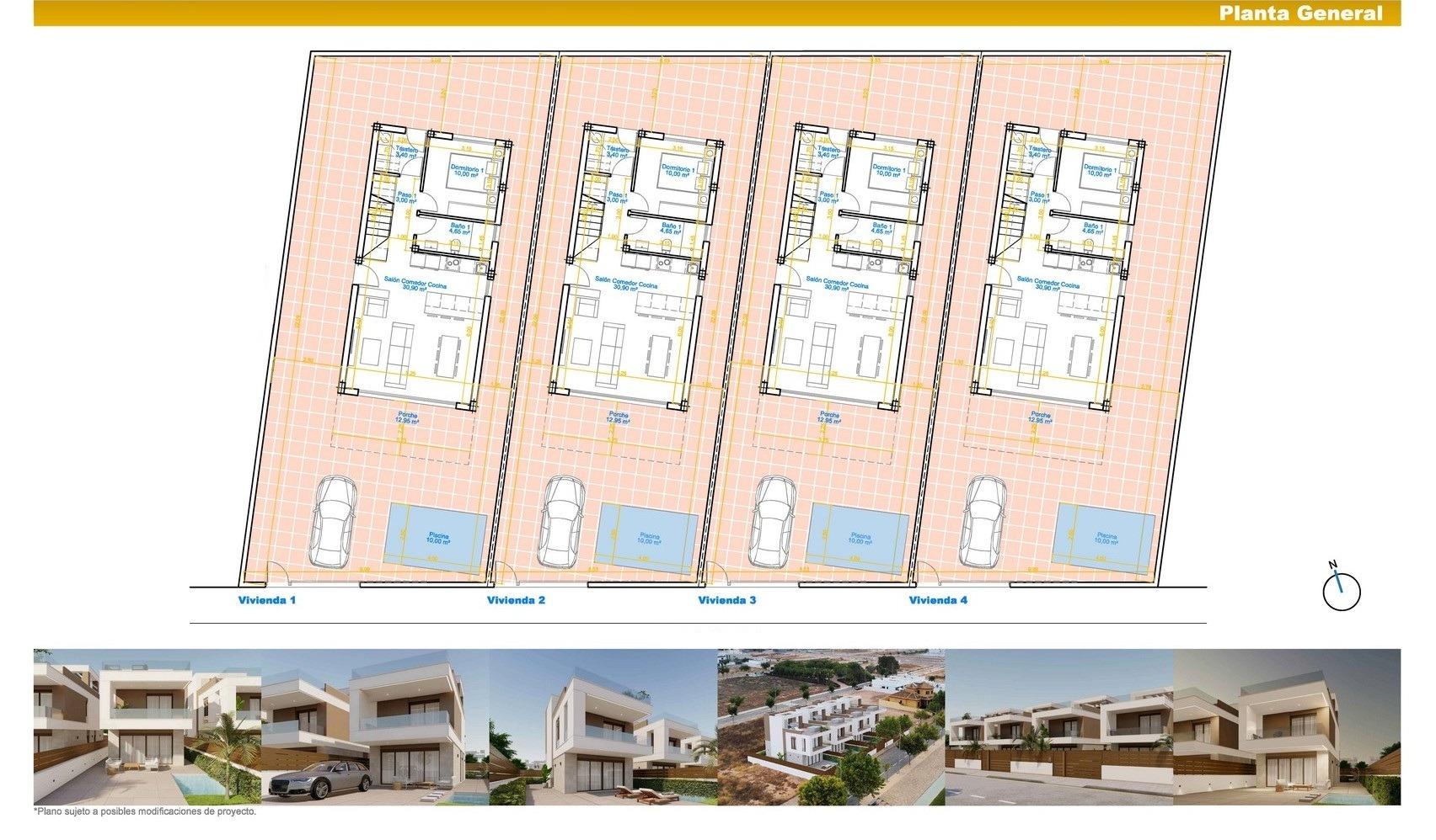 New build villas with private pool in pilar de la horadada near the beach