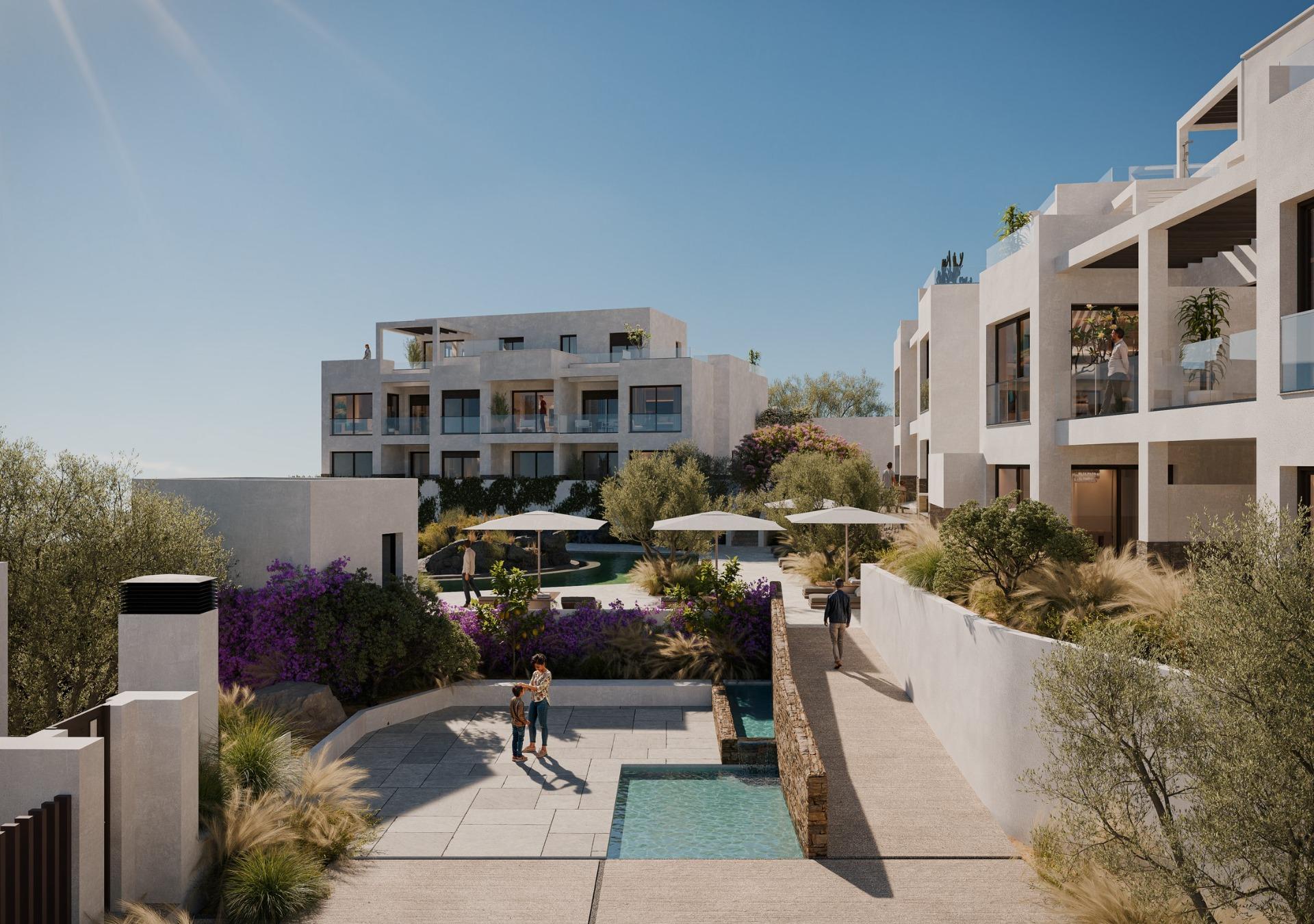 Panoramic views of the mediterranean sea in a beachfront resort