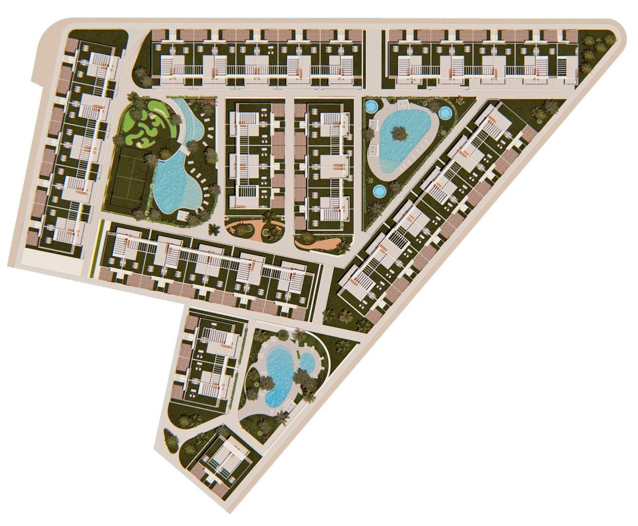 New build residential of bungalow apartments in los balcones