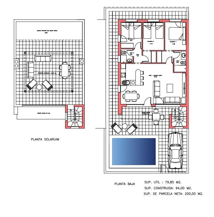 New build townhouses in fuente alamo, murcia