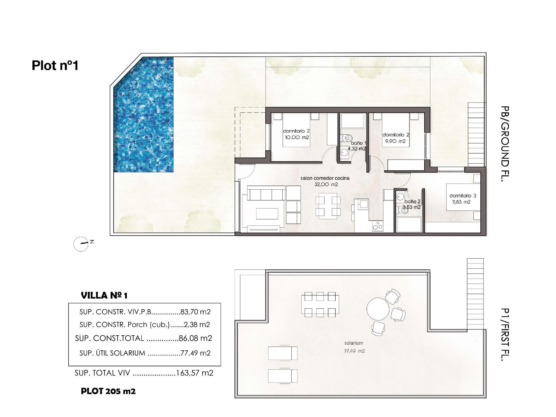 New build semi-detached villas in pilar de la horadada