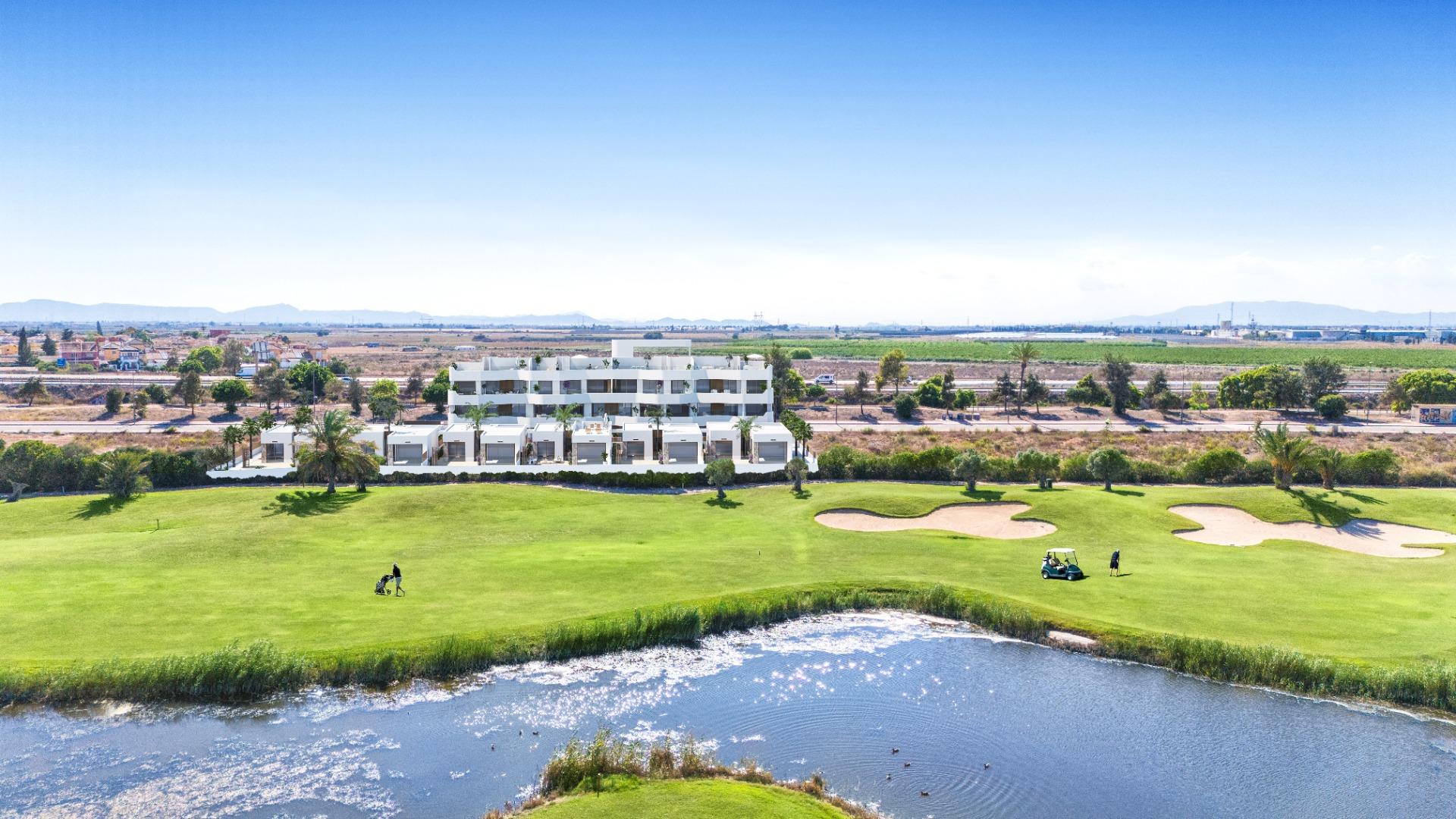 New build apartments and villas frontline golf in los alcazares costa calida