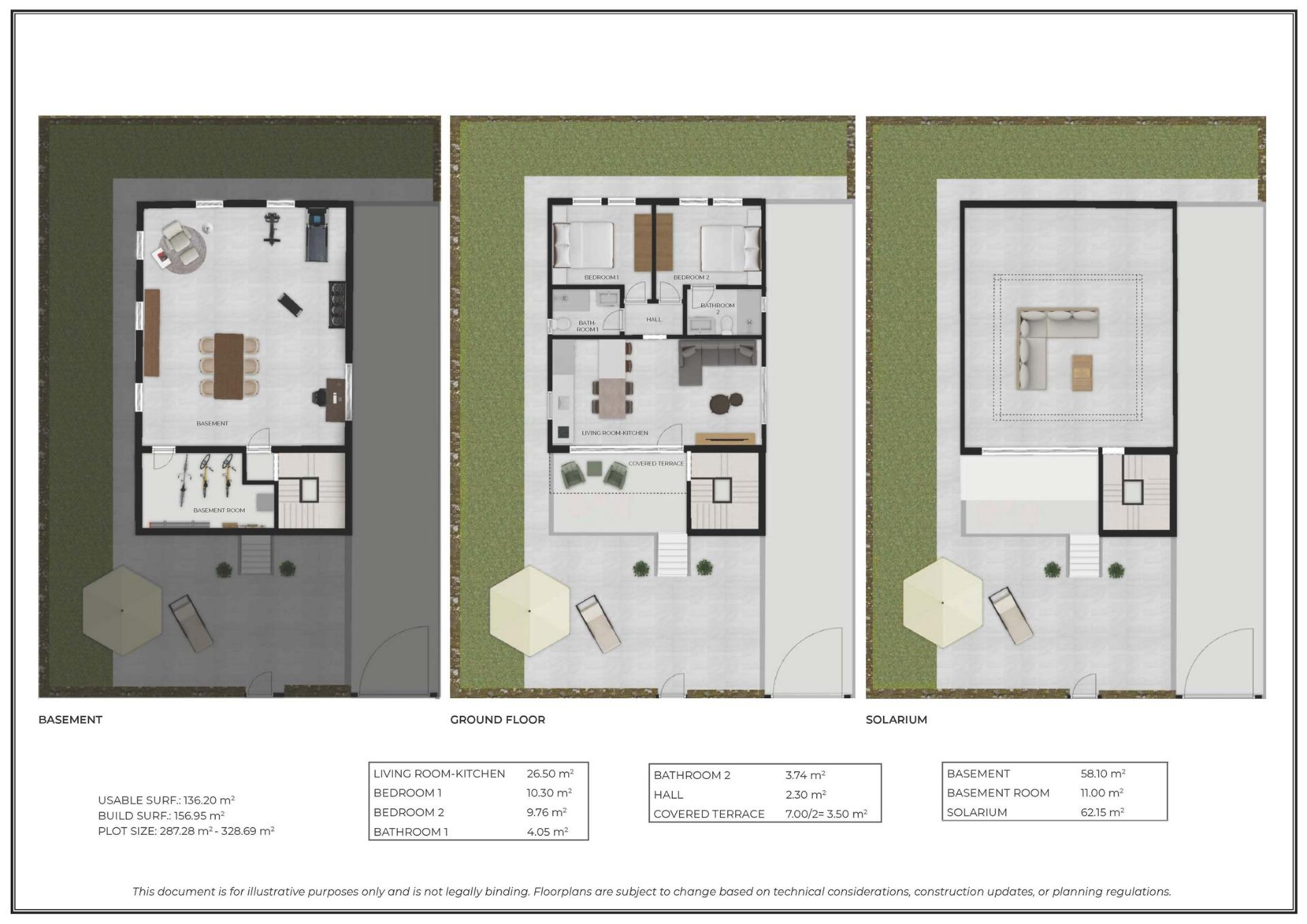New build villas in camposol golf (mazarron-murcia) with private solarium and basement