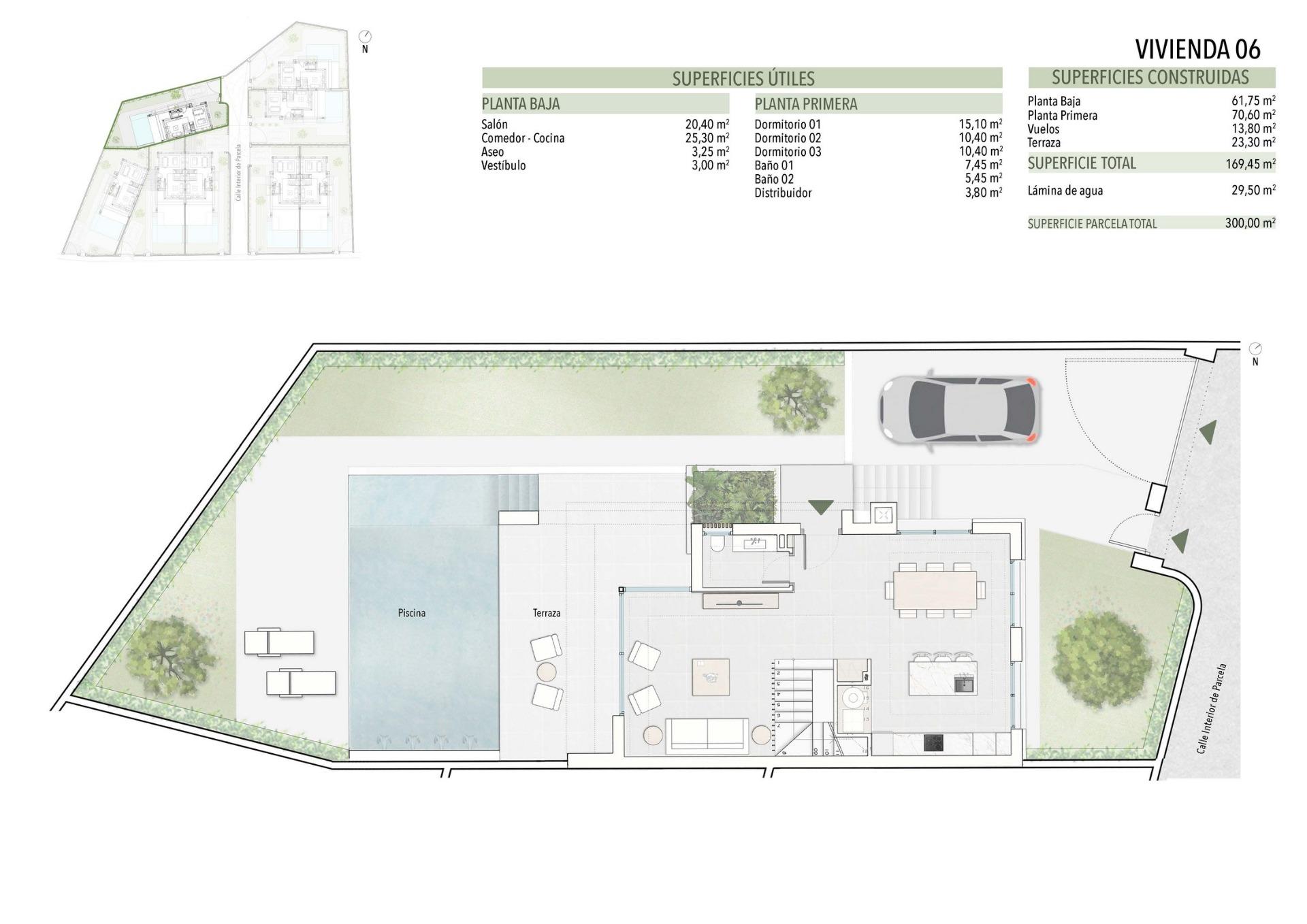 Modern semi detached villas with private pool in las filipinas-orihuela costa