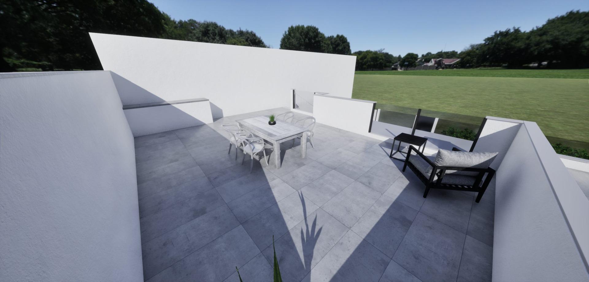 New build semidetached corner villas for sale in torre pacheco with private pool and solarium