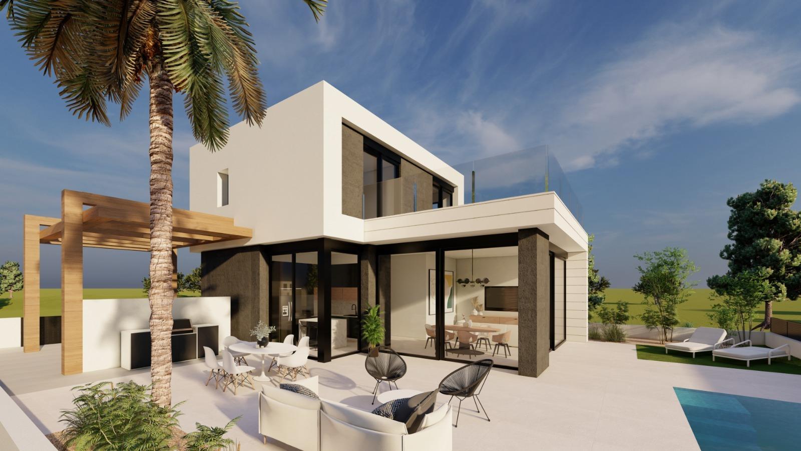 New build villas in pilar de la horadada on the golf course